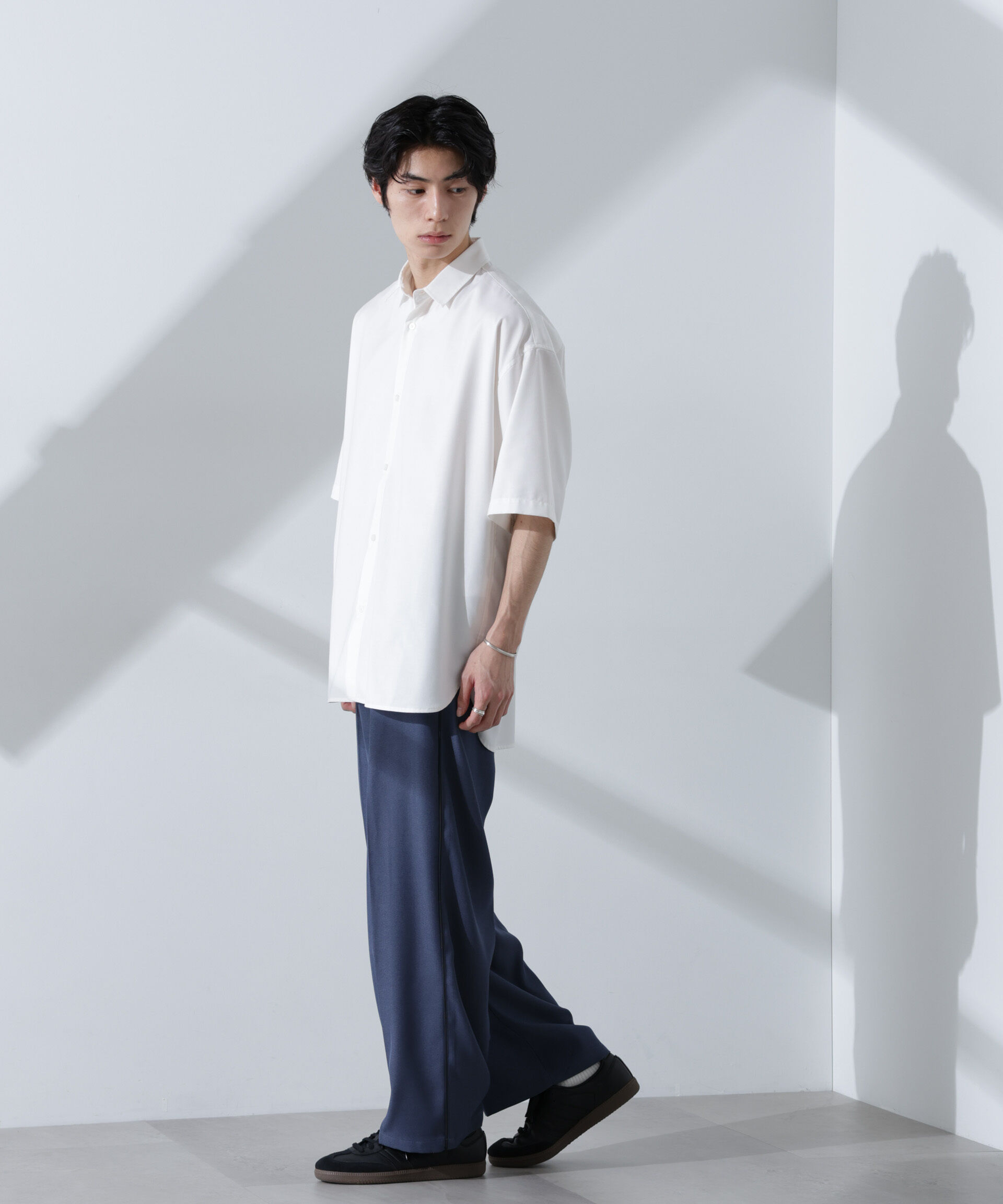 nano･universe「ビッグドレープシャツ 半袖」|シャツ・ブラウス|