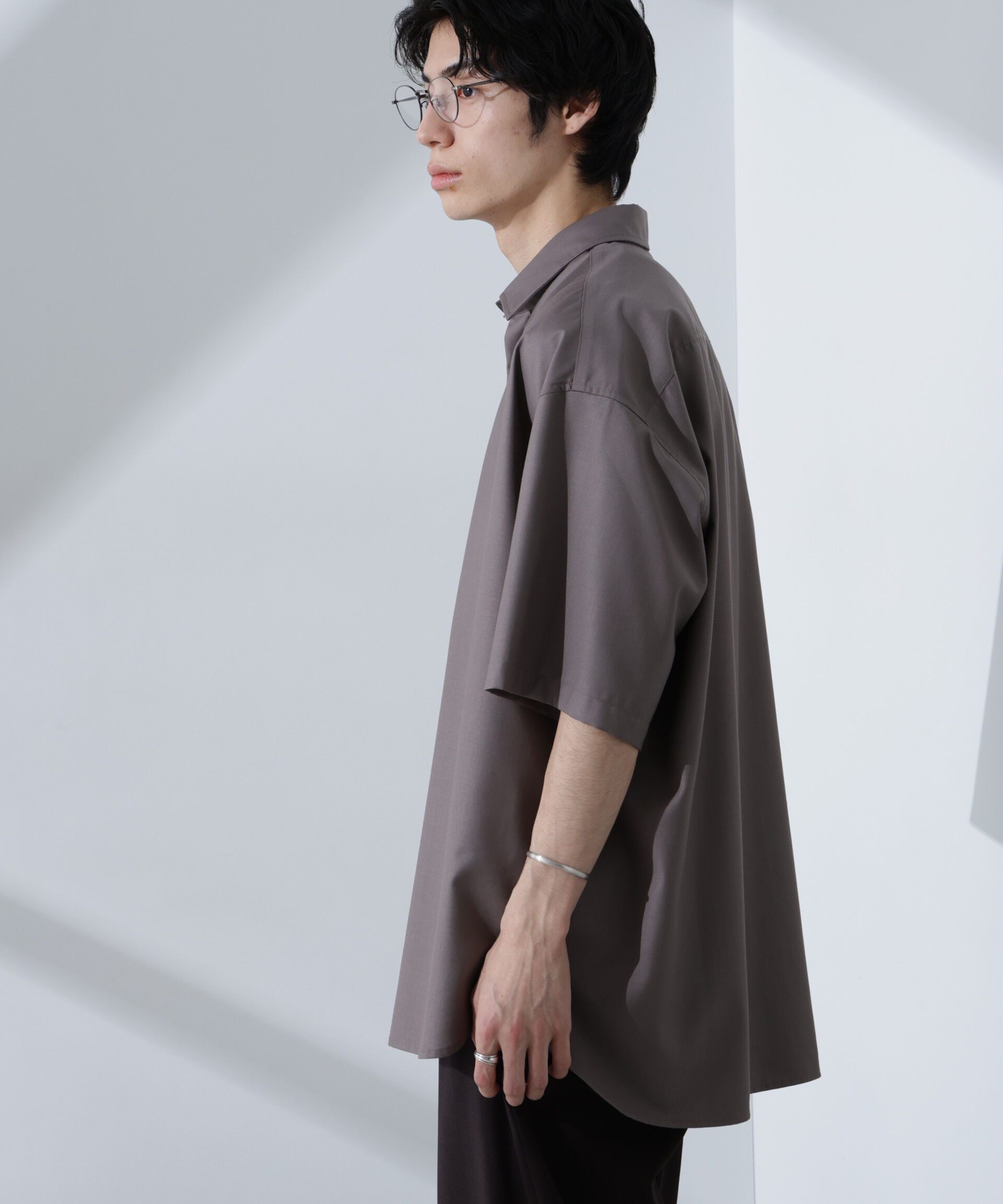 nano･universe「ビッグドレープシャツ 半袖」|シャツ・ブラウス|