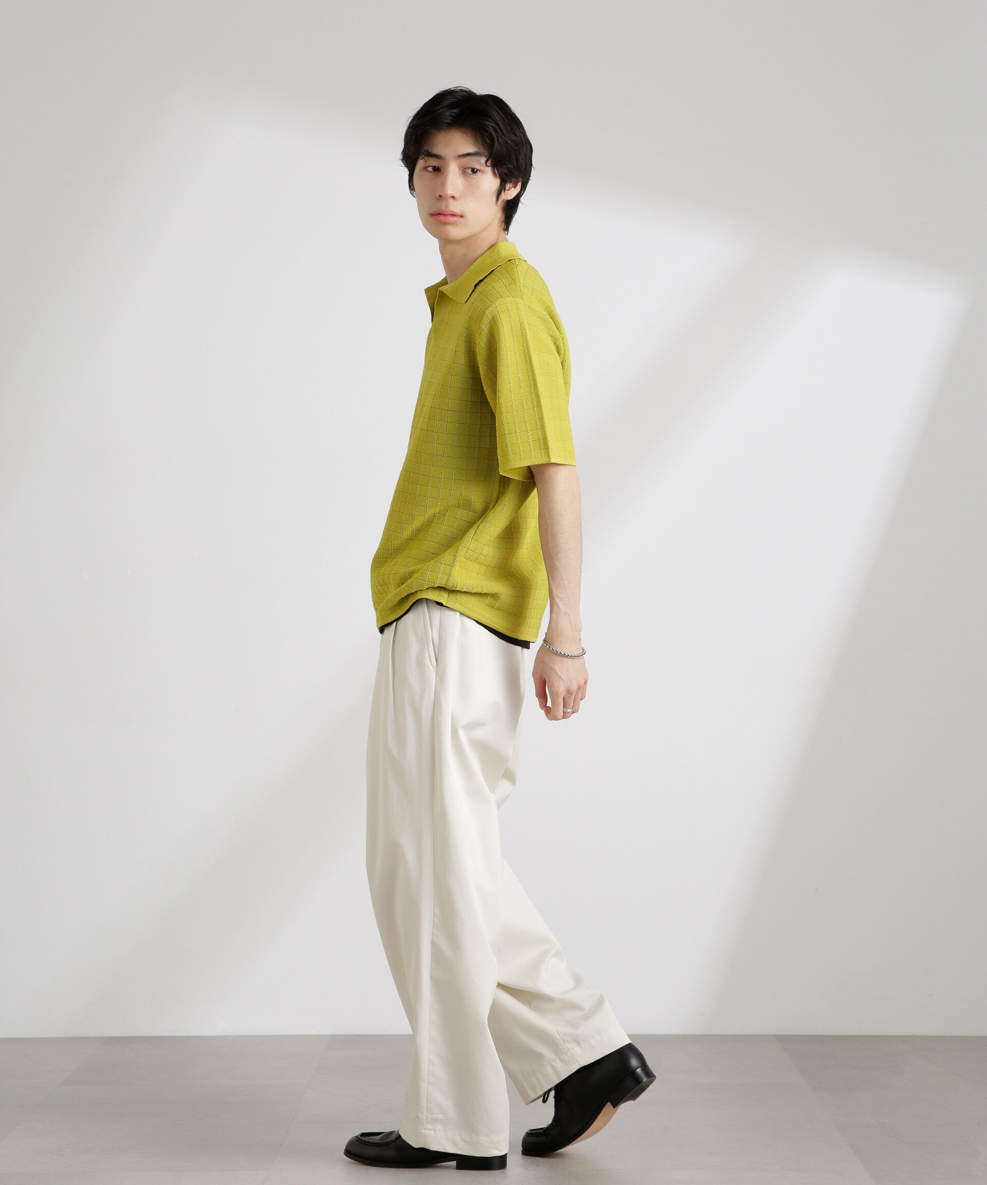 nano･universe「透かし編みスキッパーニット 半袖」|ニット・セーター|