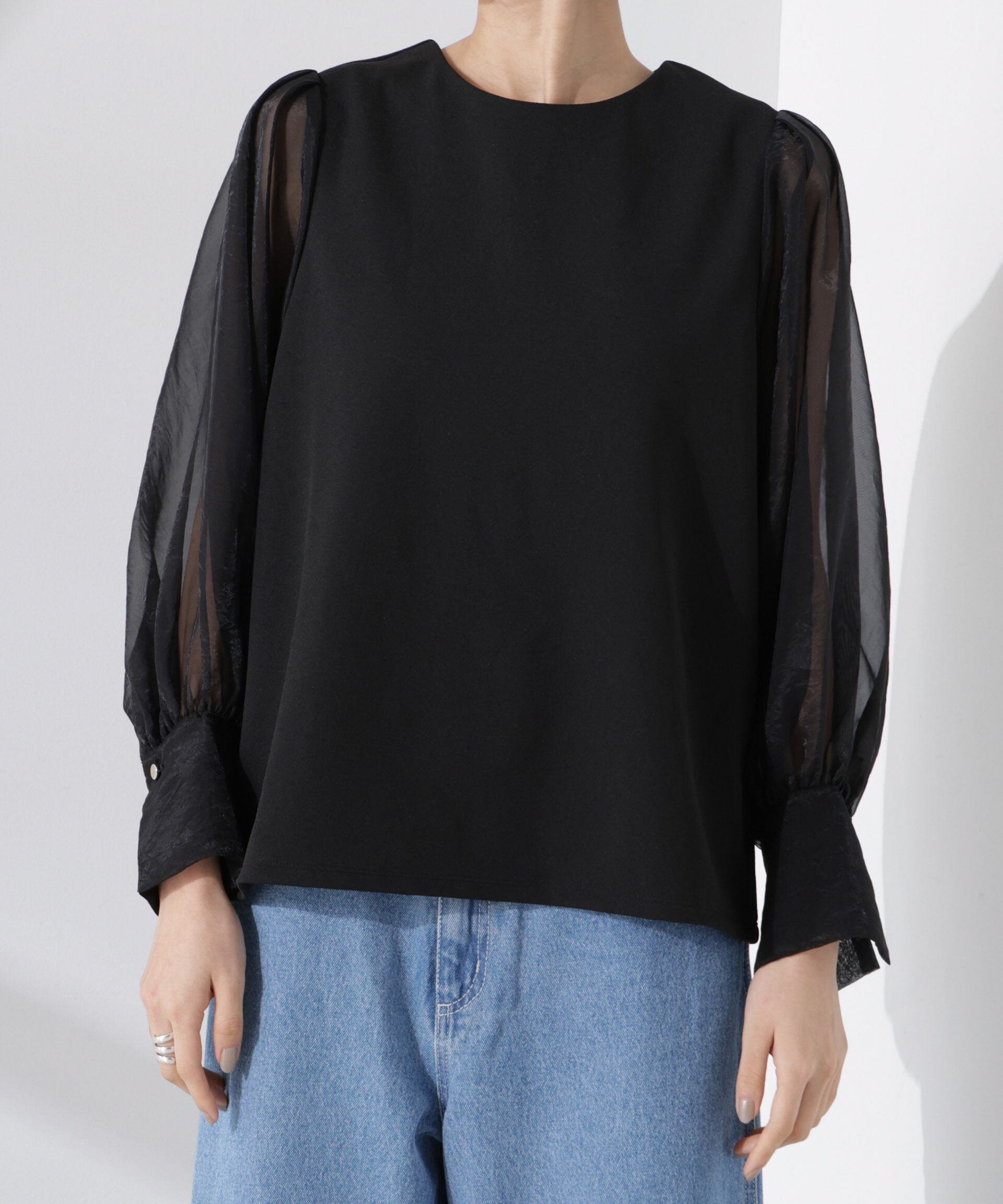 nano･universe「ｵｰｶﾞﾝｼﾞｰｽﾘｰﾌﾞｺﾝﾋﾞｶｯﾄｼﾞｮｰｾﾞｯﾄﾄｯﾌﾟｽ(」|Tシャツ・カットソー|