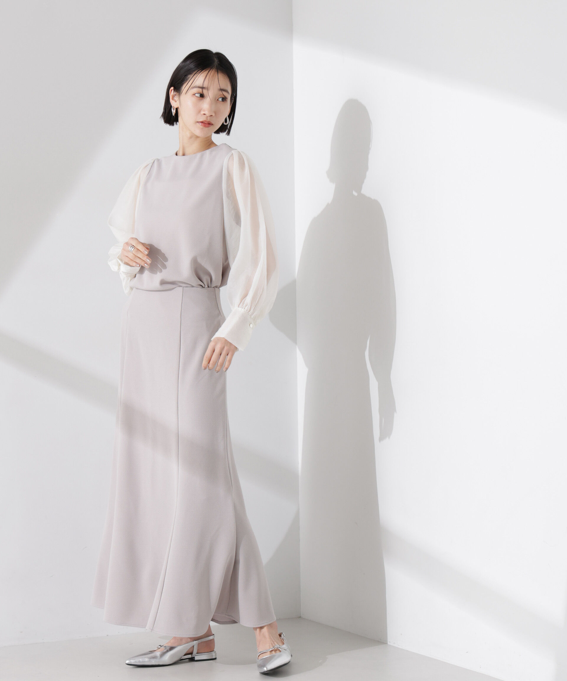 nano･universe「ｵｰｶﾞﾝｼﾞｰｽﾘｰﾌﾞｺﾝﾋﾞｶｯﾄｼﾞｮｰｾﾞｯﾄﾄｯﾌﾟｽ(」|Tシャツ・カットソー|