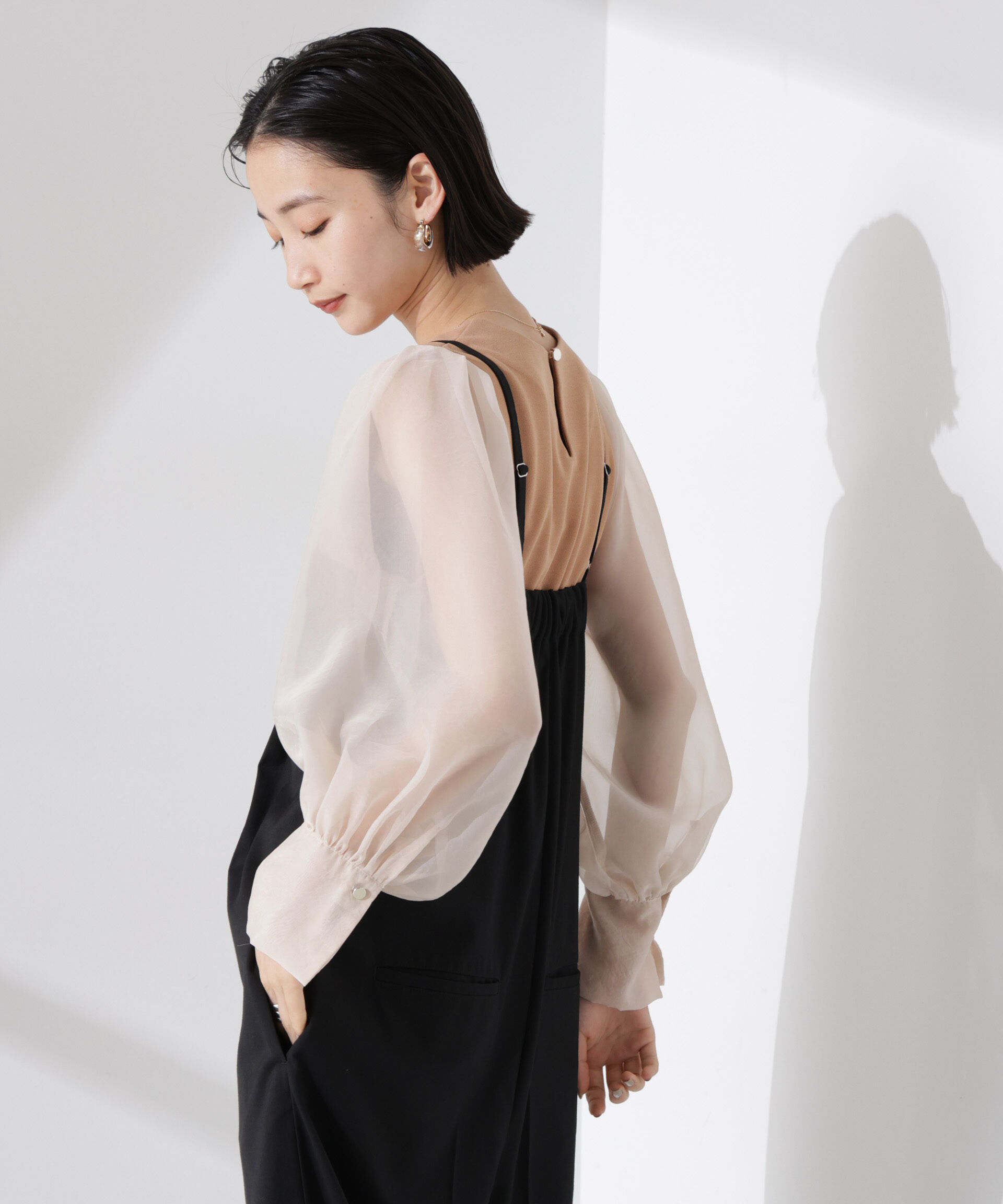 nano･universe「ｵｰｶﾞﾝｼﾞｰｽﾘｰﾌﾞｺﾝﾋﾞｶｯﾄｼﾞｮｰｾﾞｯﾄﾄｯﾌﾟｽ(」|Tシャツ・カットソー|