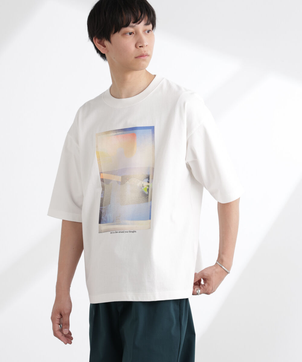 nano･universe「「MOFFISIE」1.0オリジナルプリント Tシャツ 半袖」|Tシャツ・カットソー|ホワイト