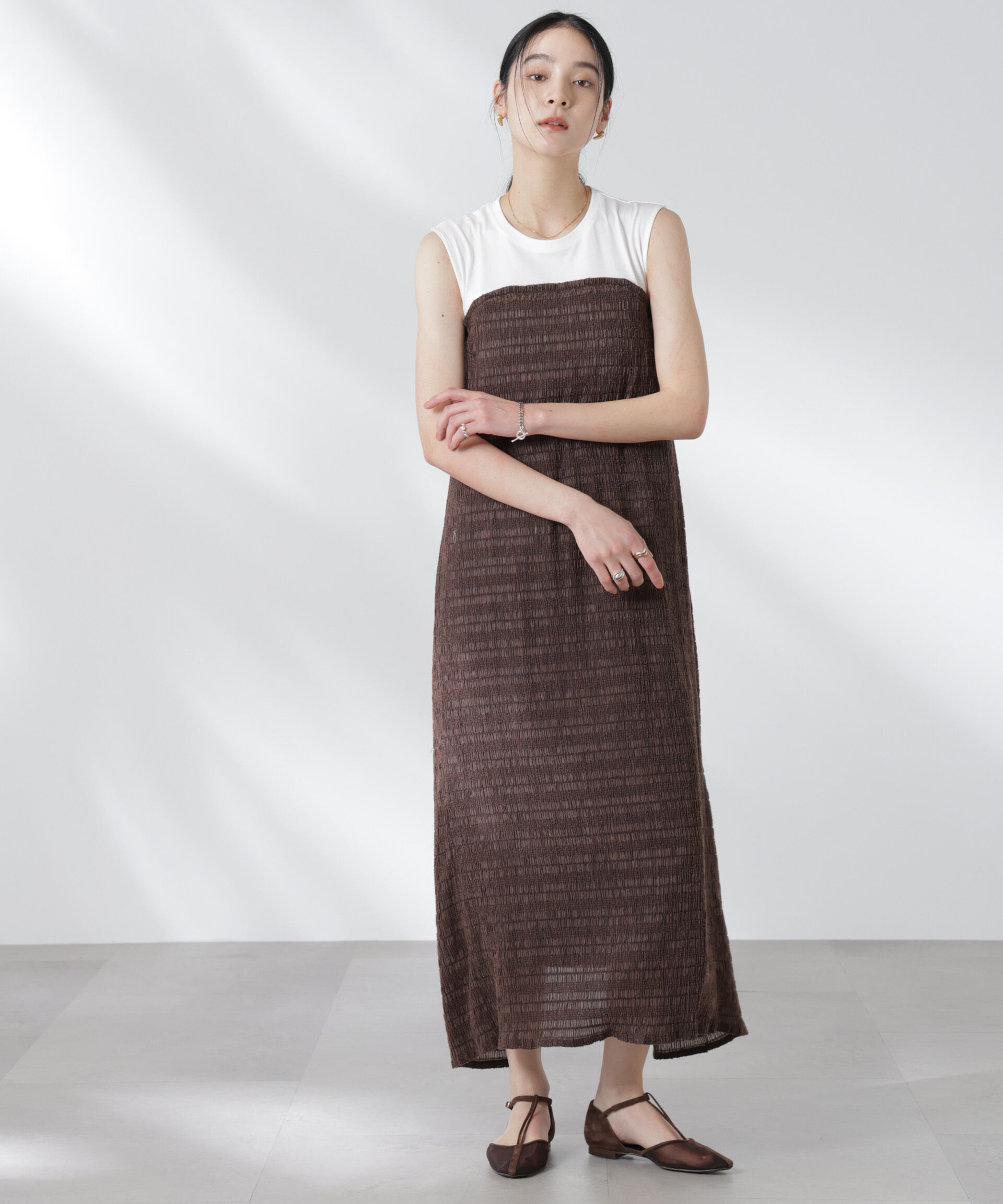 nano･universe「シャーリングベアドッキングカットワンピース」|ワンピース|