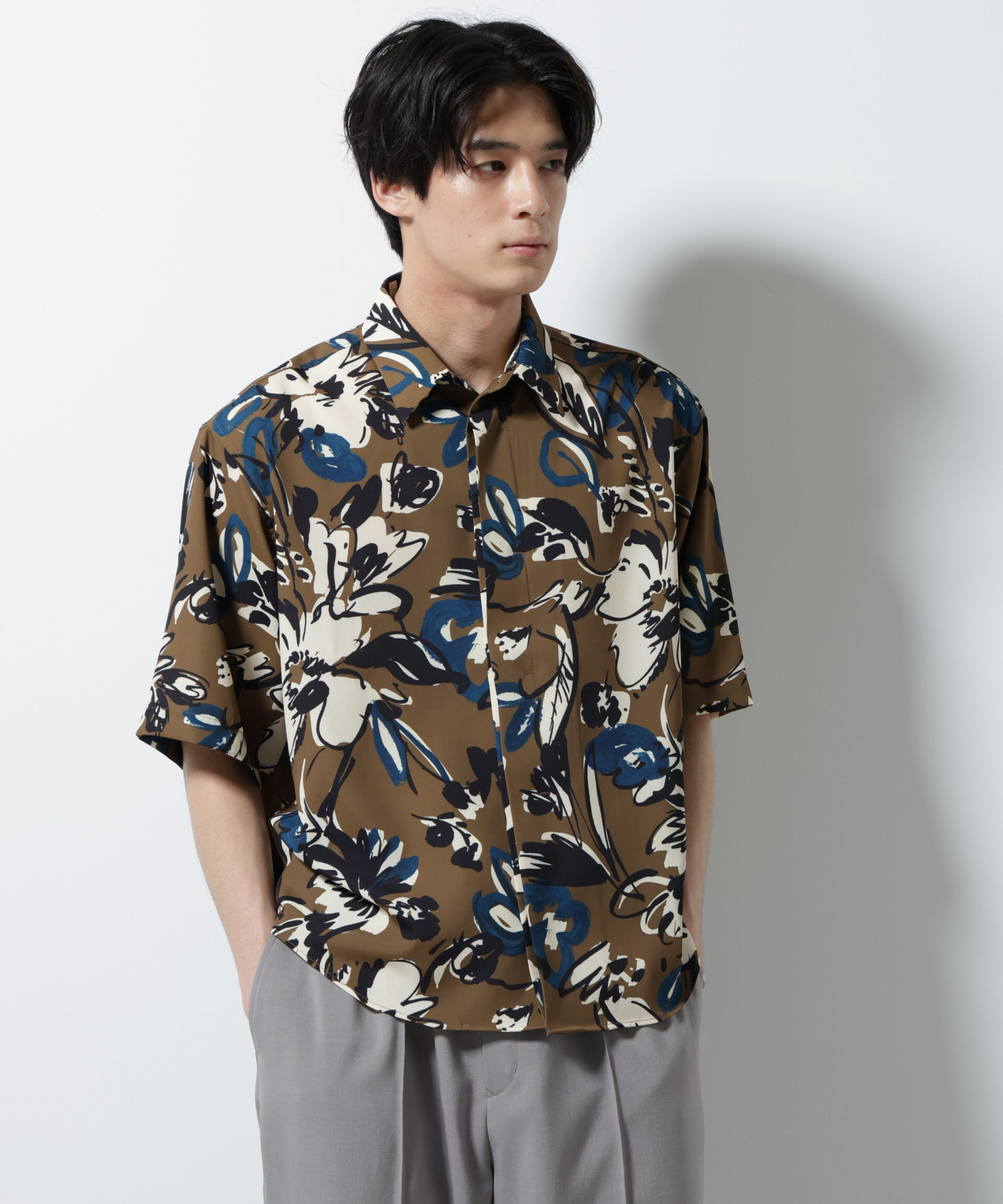 nano･universe「総柄プリントシャツ」|シャツ・ブラウス|