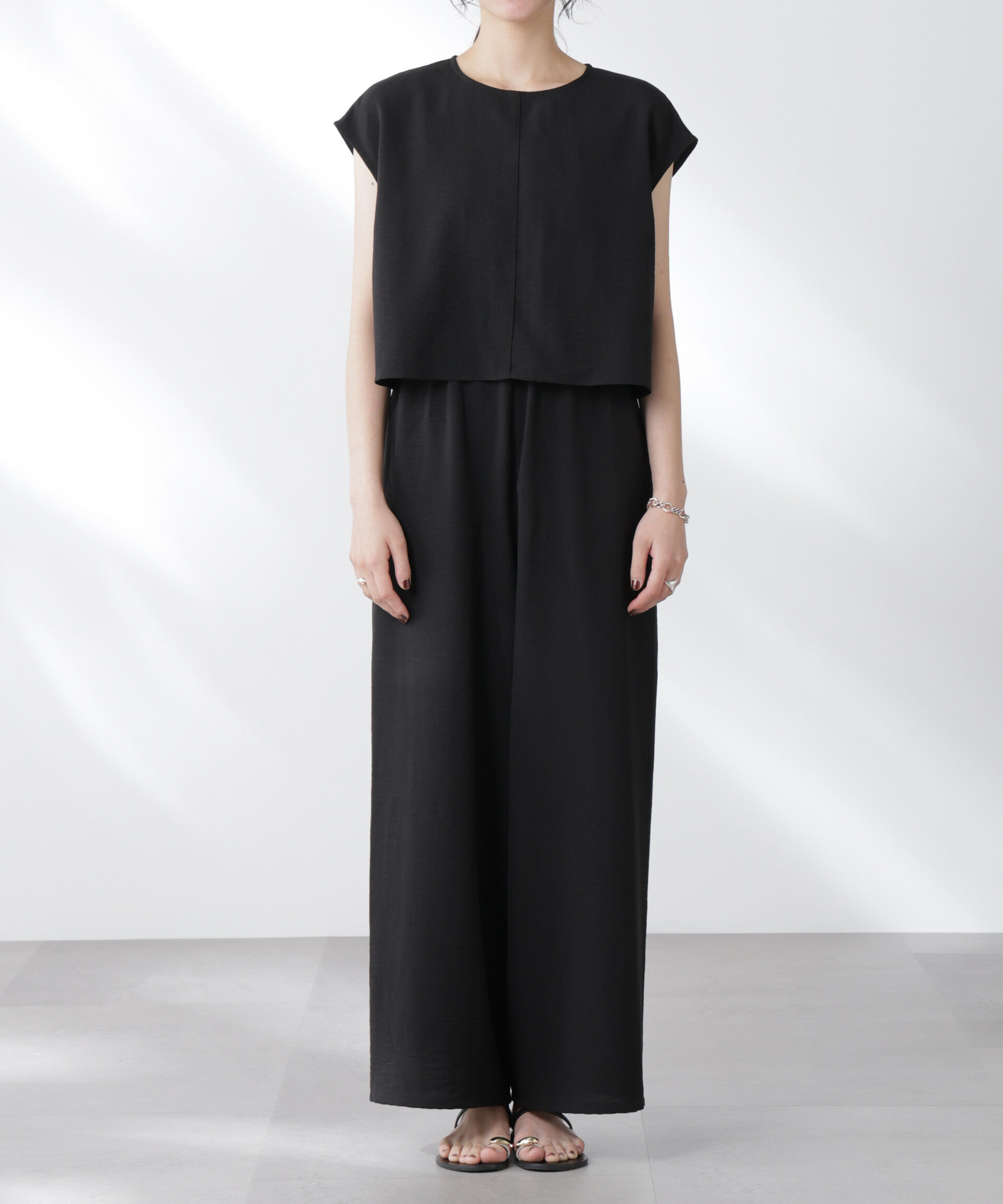 nano･universe「フレンチスリーブオールインワン」|ワンピース|