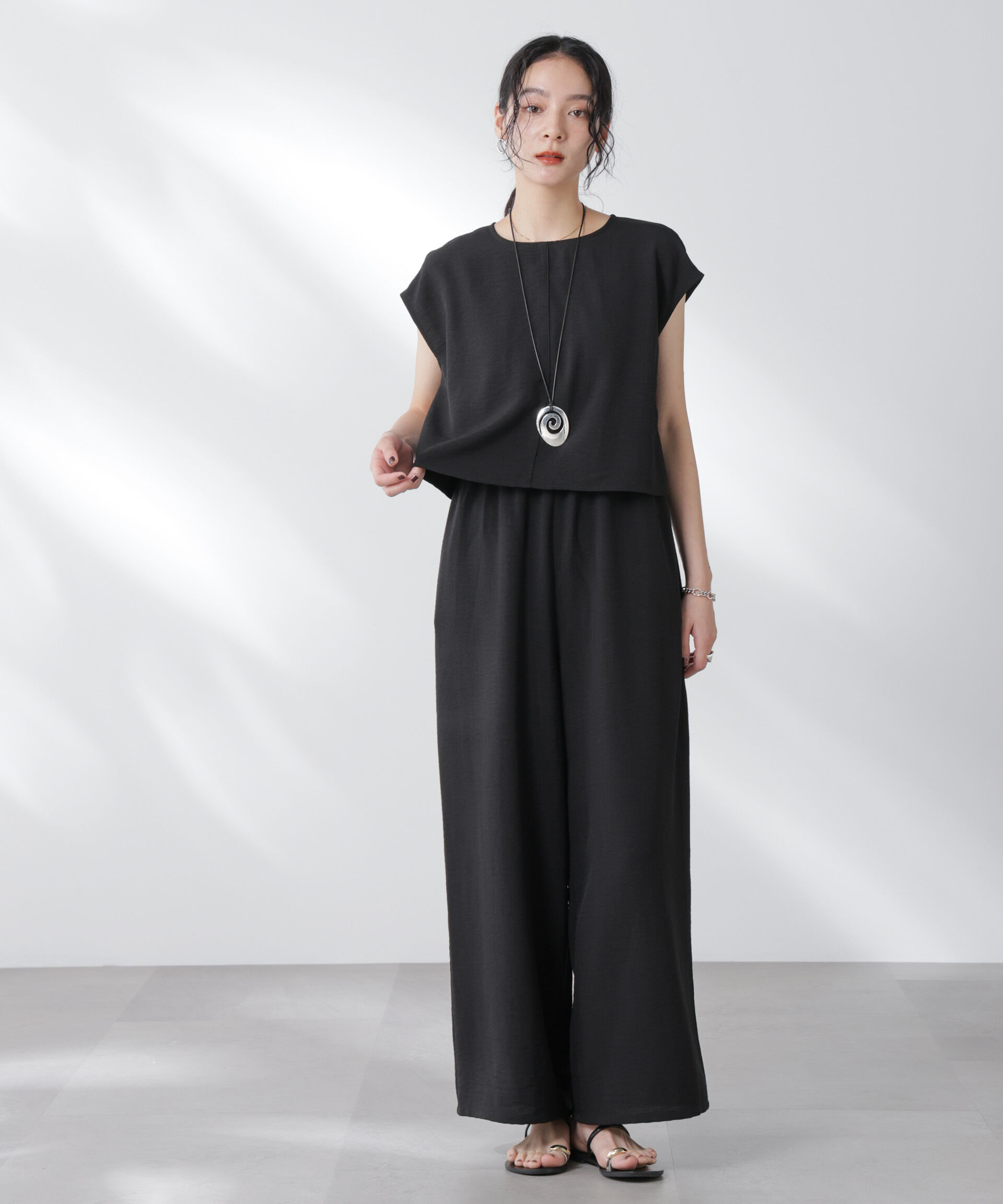 nano･universe「フレンチスリーブオールインワン」|ワンピース|