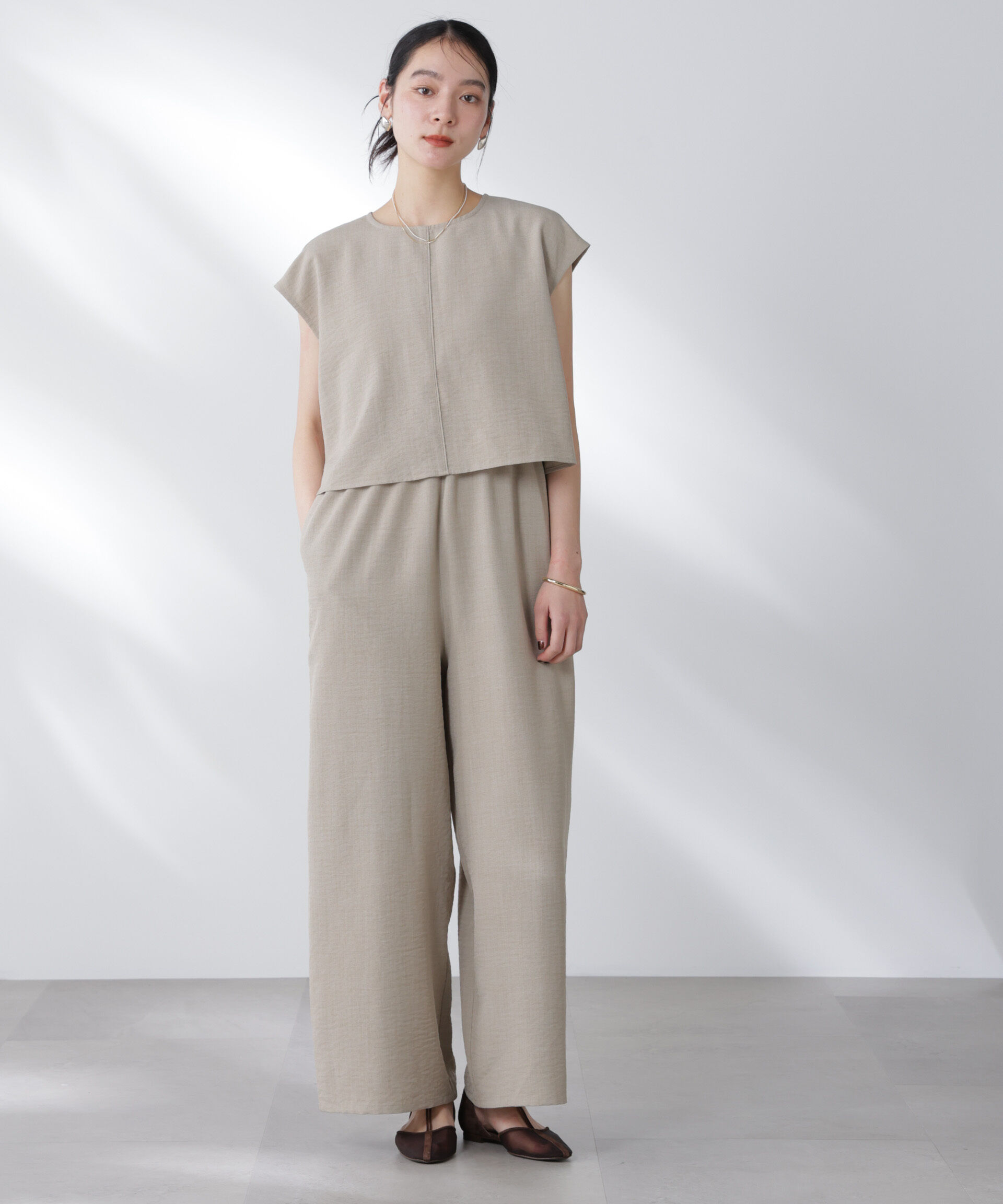 nano･universe「フレンチスリーブオールインワン」|ワンピース|