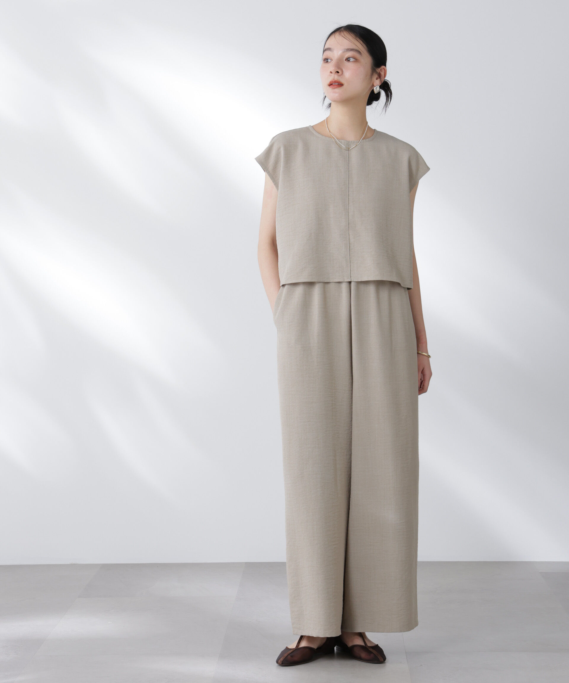 nano･universe「フレンチスリーブオールインワン」|ワンピース|