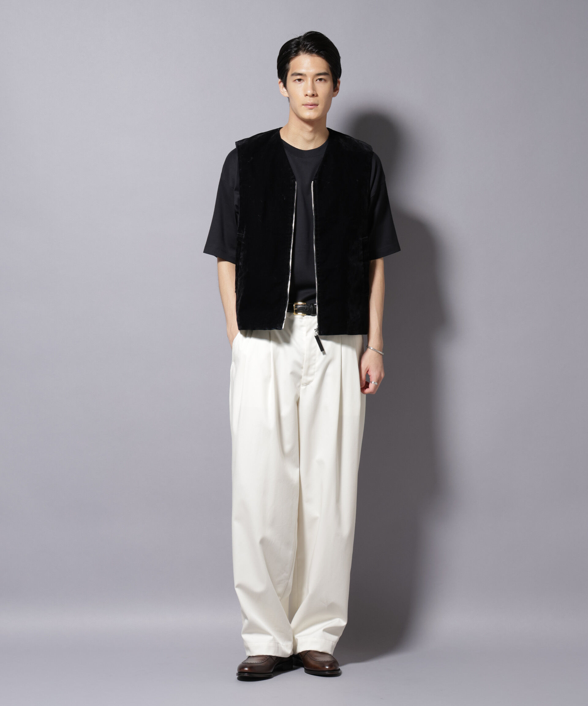 nano･universe「フロッキーデニム  ZIPベスト 」|ダウンベスト・ベスト|