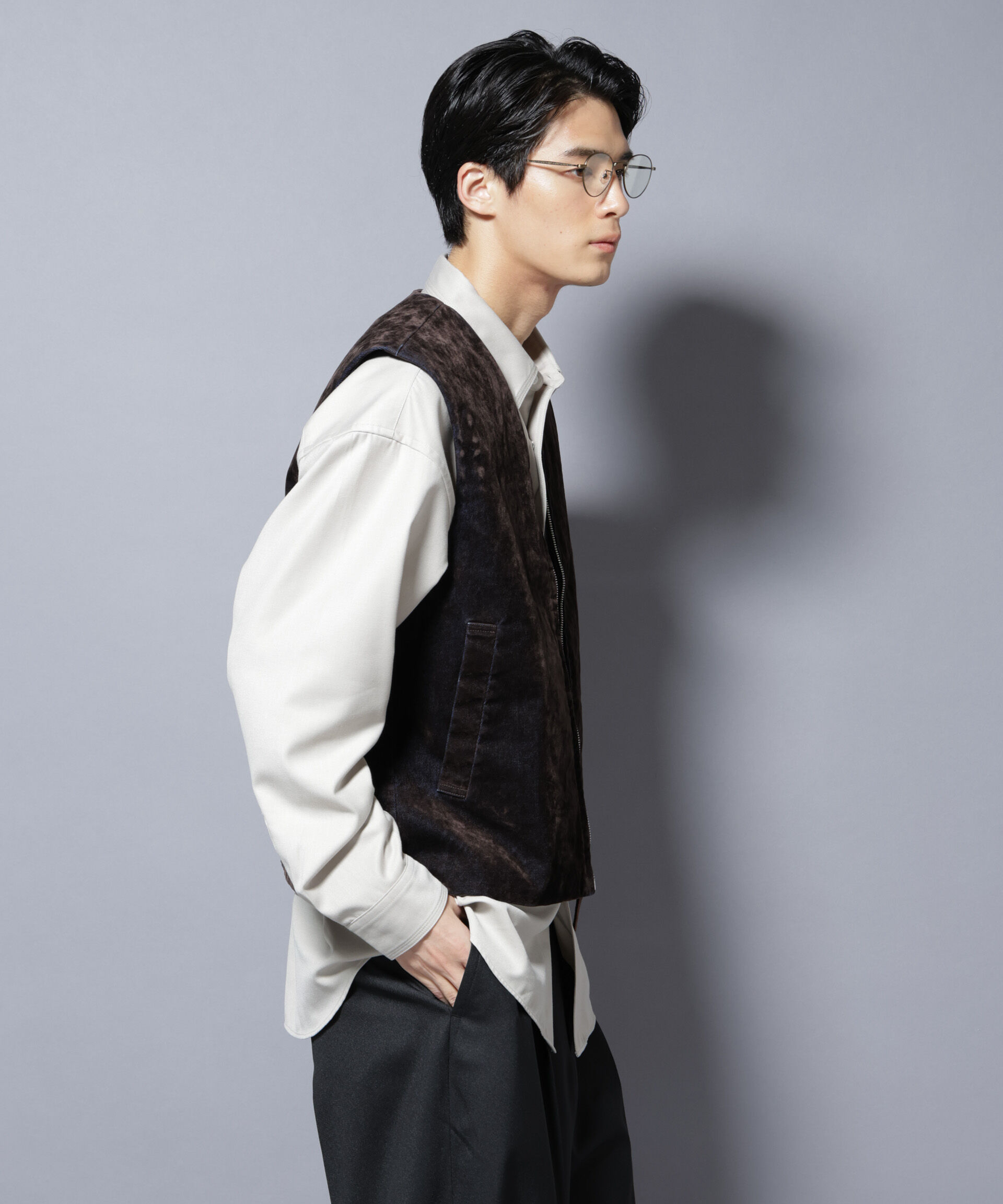 nano･universe「フロッキーデニム  ZIPベスト 」|ダウンベスト・ベスト|