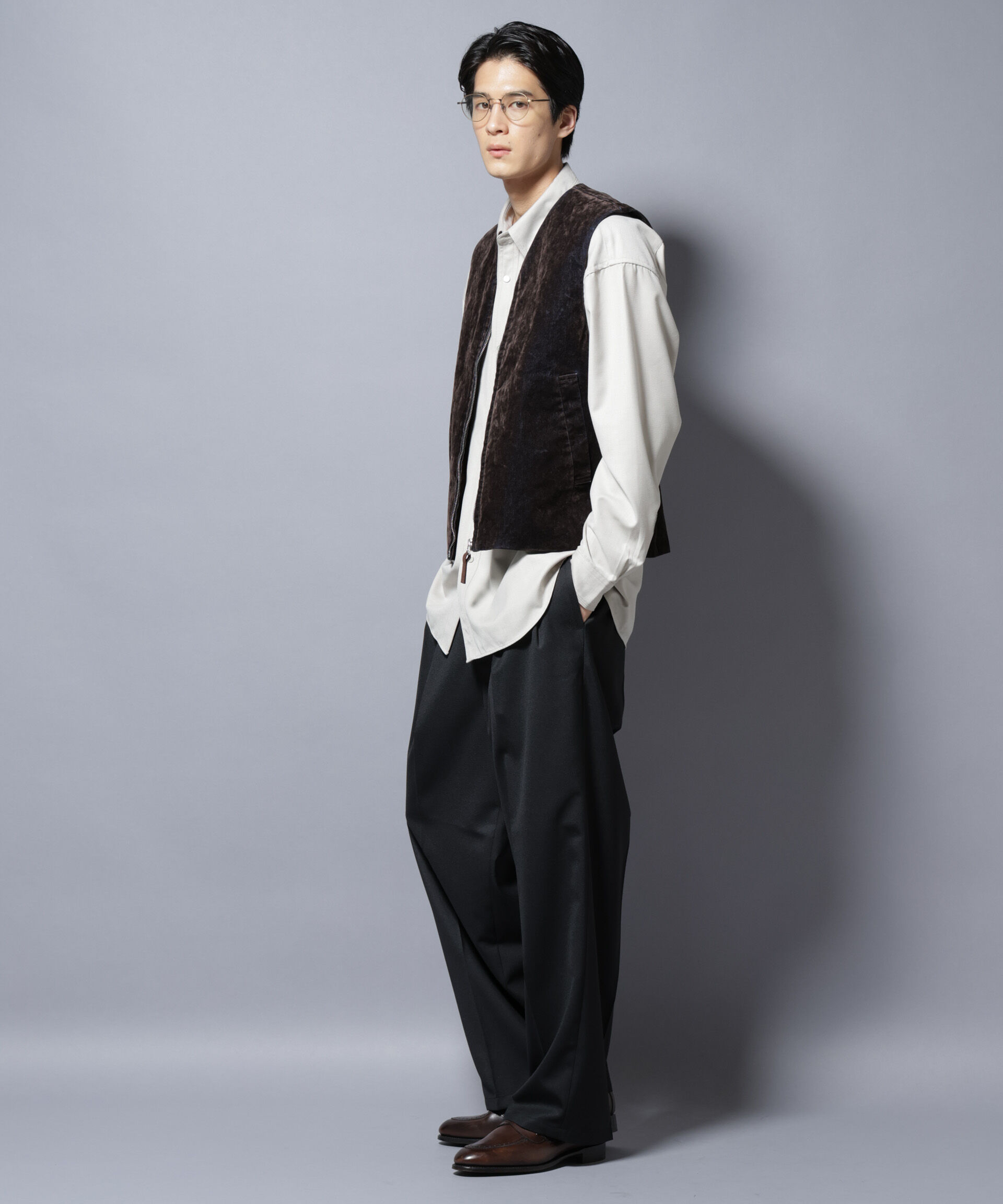 nano･universe「フロッキーデニム  ZIPベスト 」|ダウンベスト・ベスト|