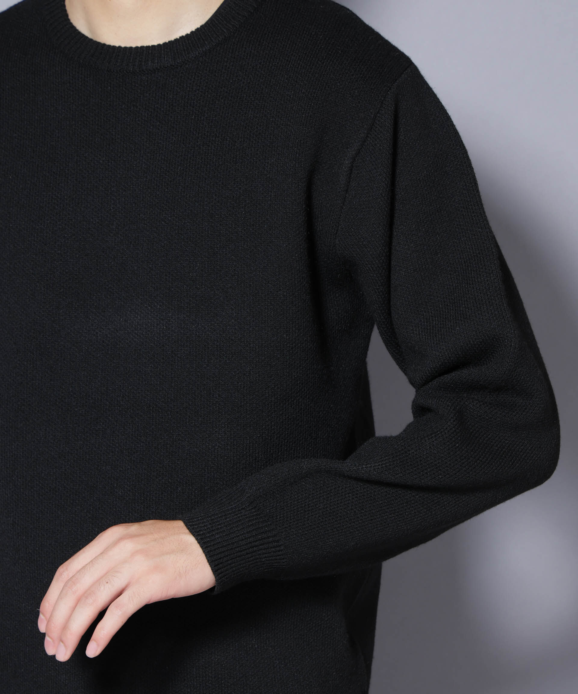 nano･universe「PBTストレッチクルーネックニット」|ニット・セーター|