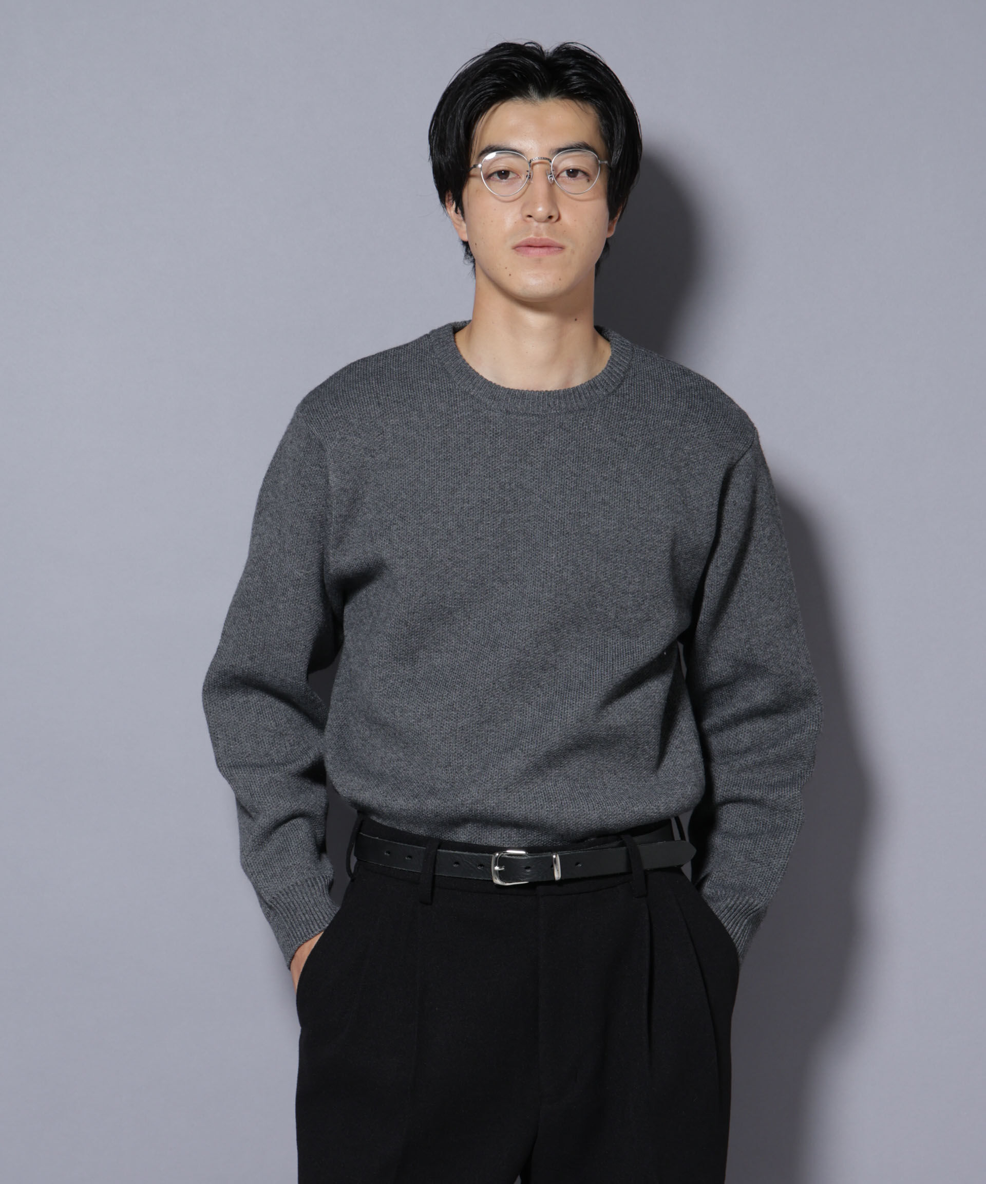 nano･universe「PBTストレッチクルーネックニット」|ニット・セーター|