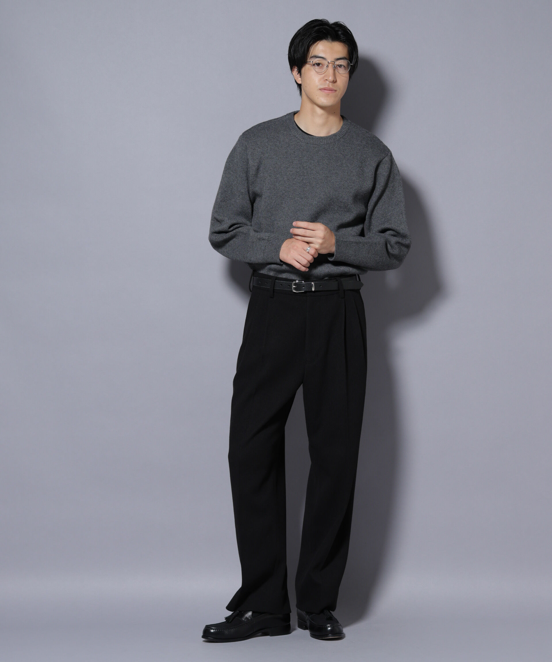 nano･universe「PBTストレッチクルーネックニット」|ニット・セーター|