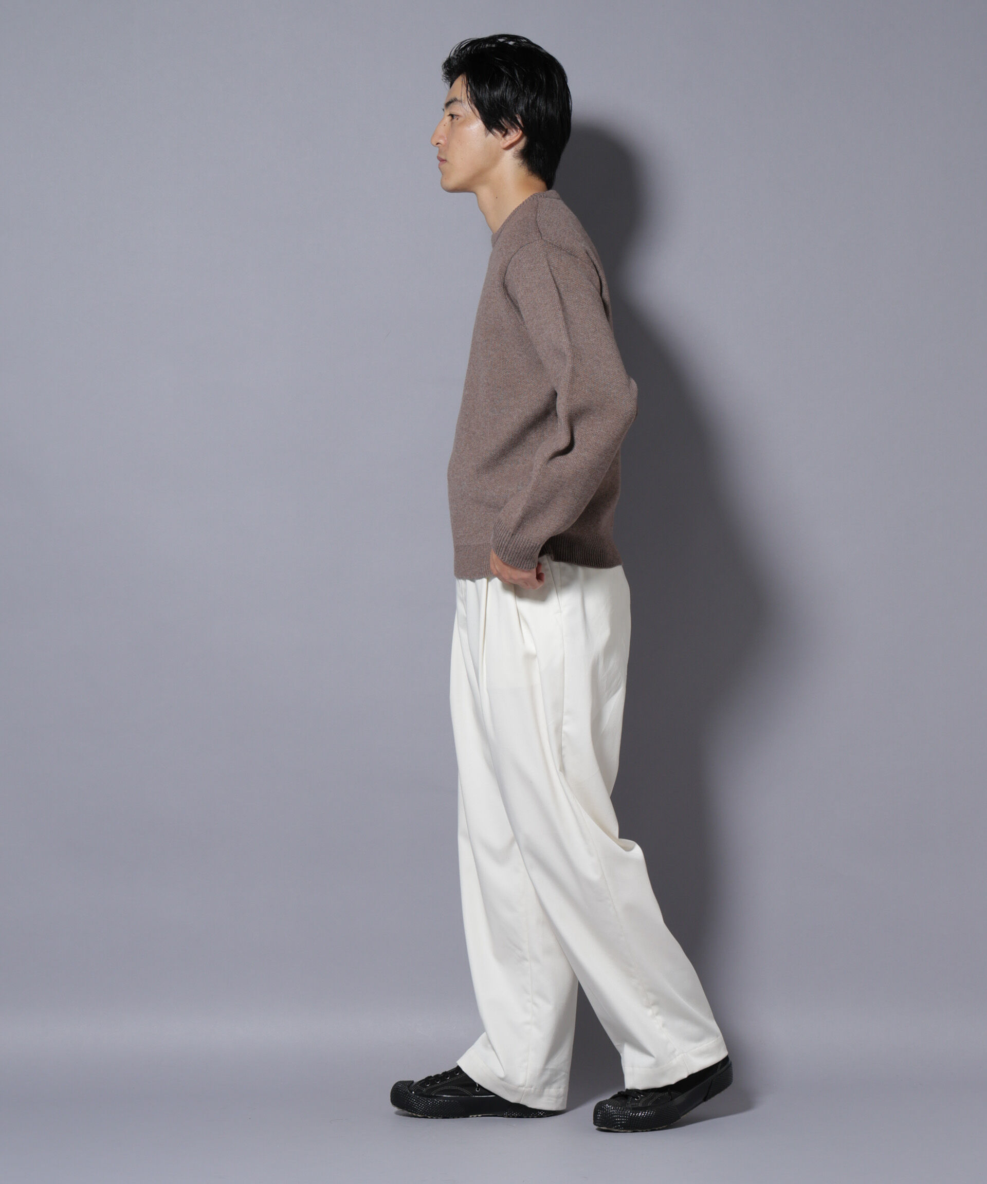 nano･universe「PBTストレッチクルーネックニット」|ニット・セーター|