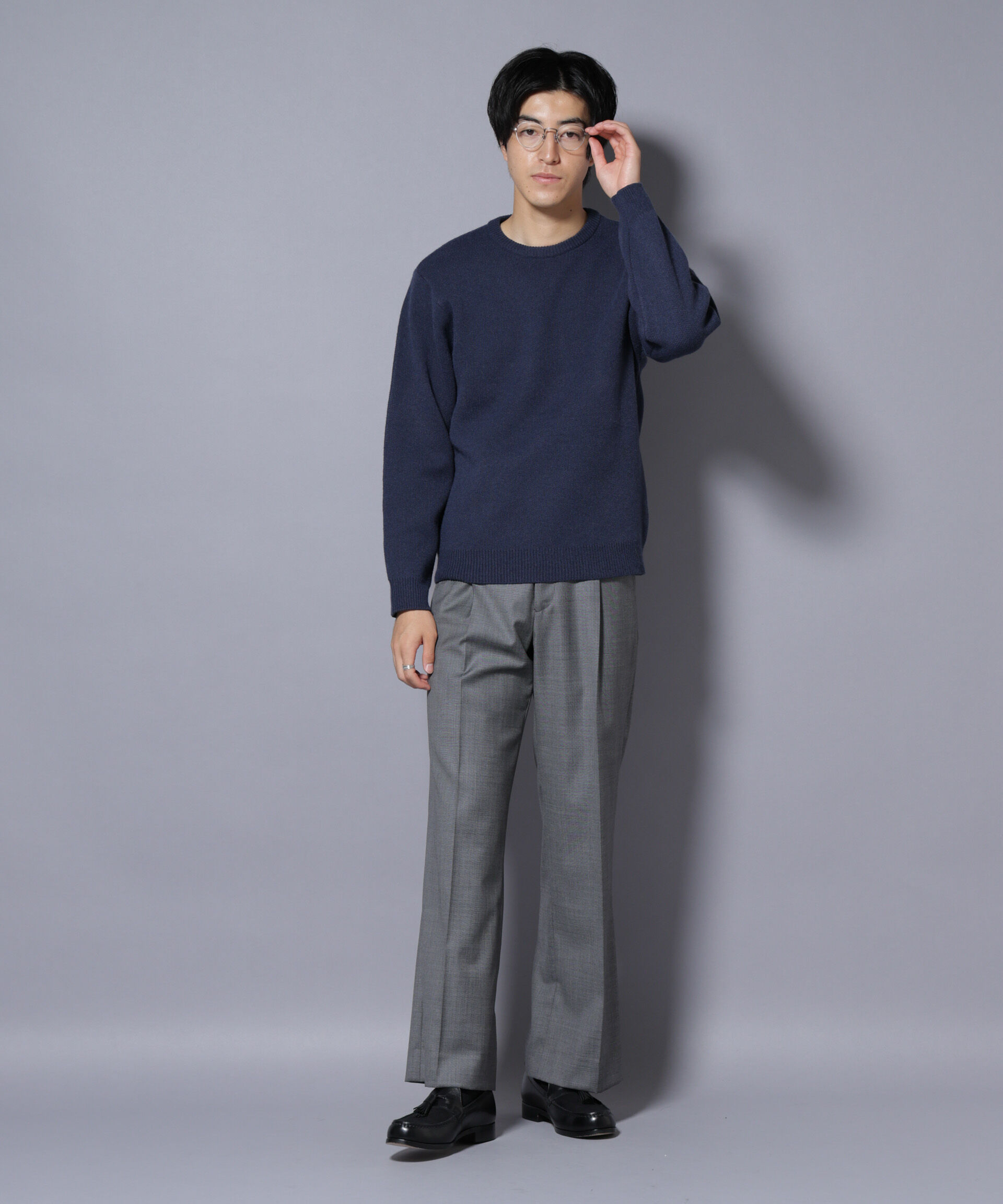 nano･universe「PBTストレッチクルーネックニット」|ニット・セーター|