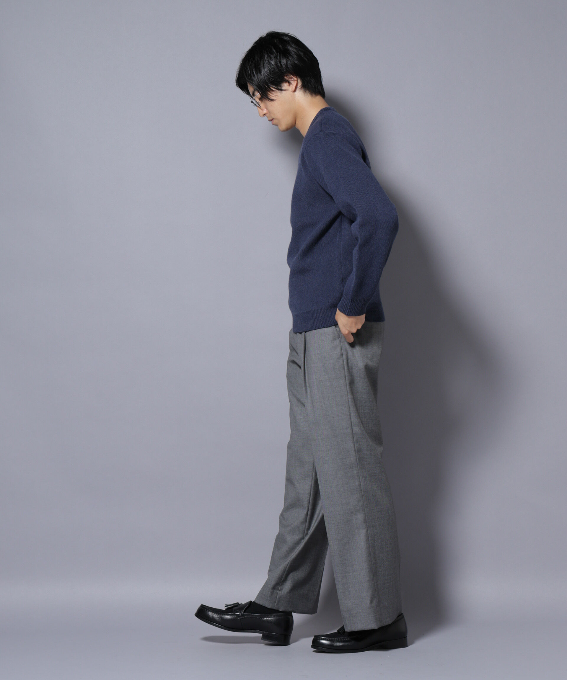 nano･universe「PBTストレッチクルーネックニット」|ニット・セーター|