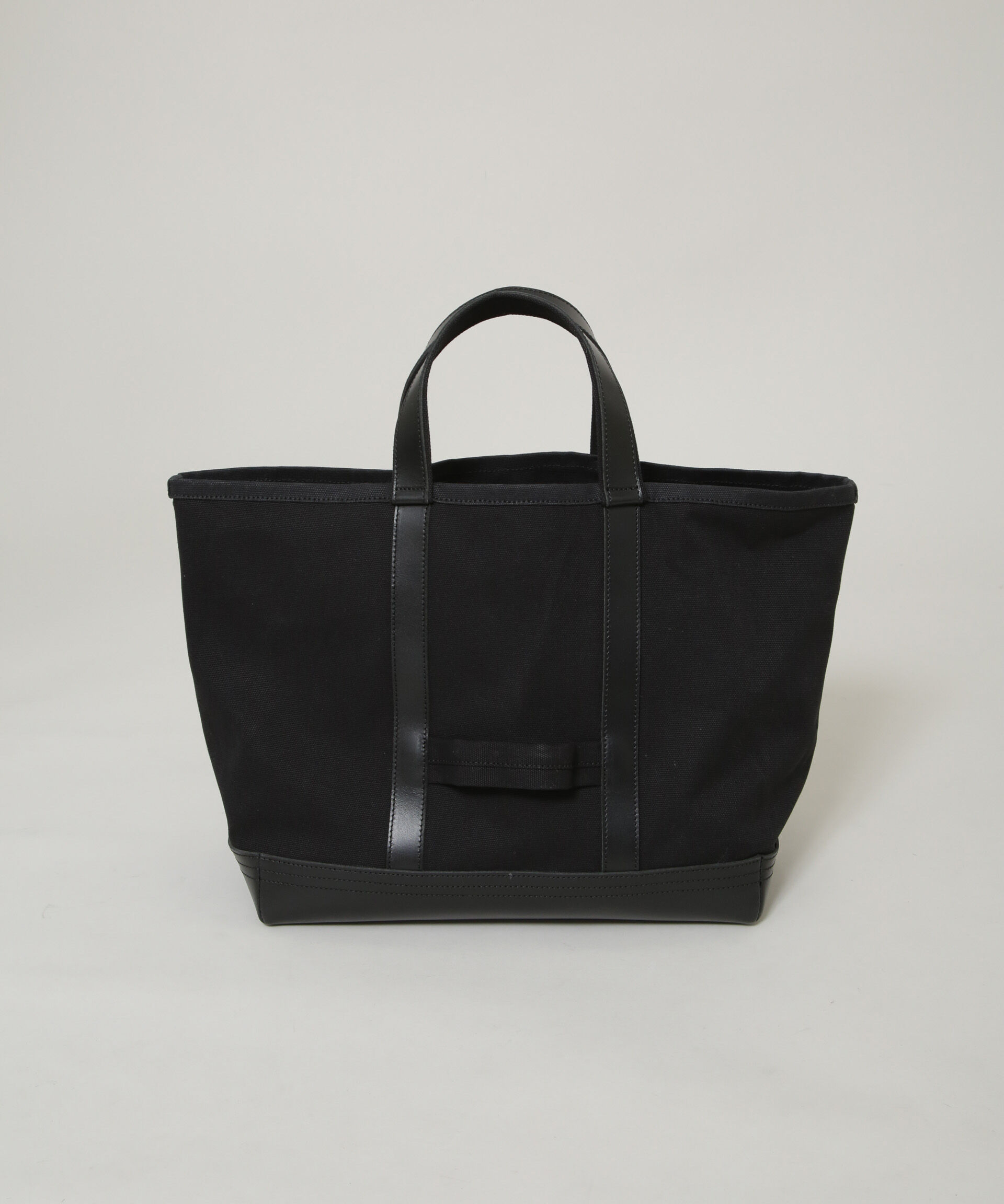 nano･universe「｢NJ/CLUB｣ キャンバスレザートートバッグ」|ショルダー・メッセンジャー|ブラック