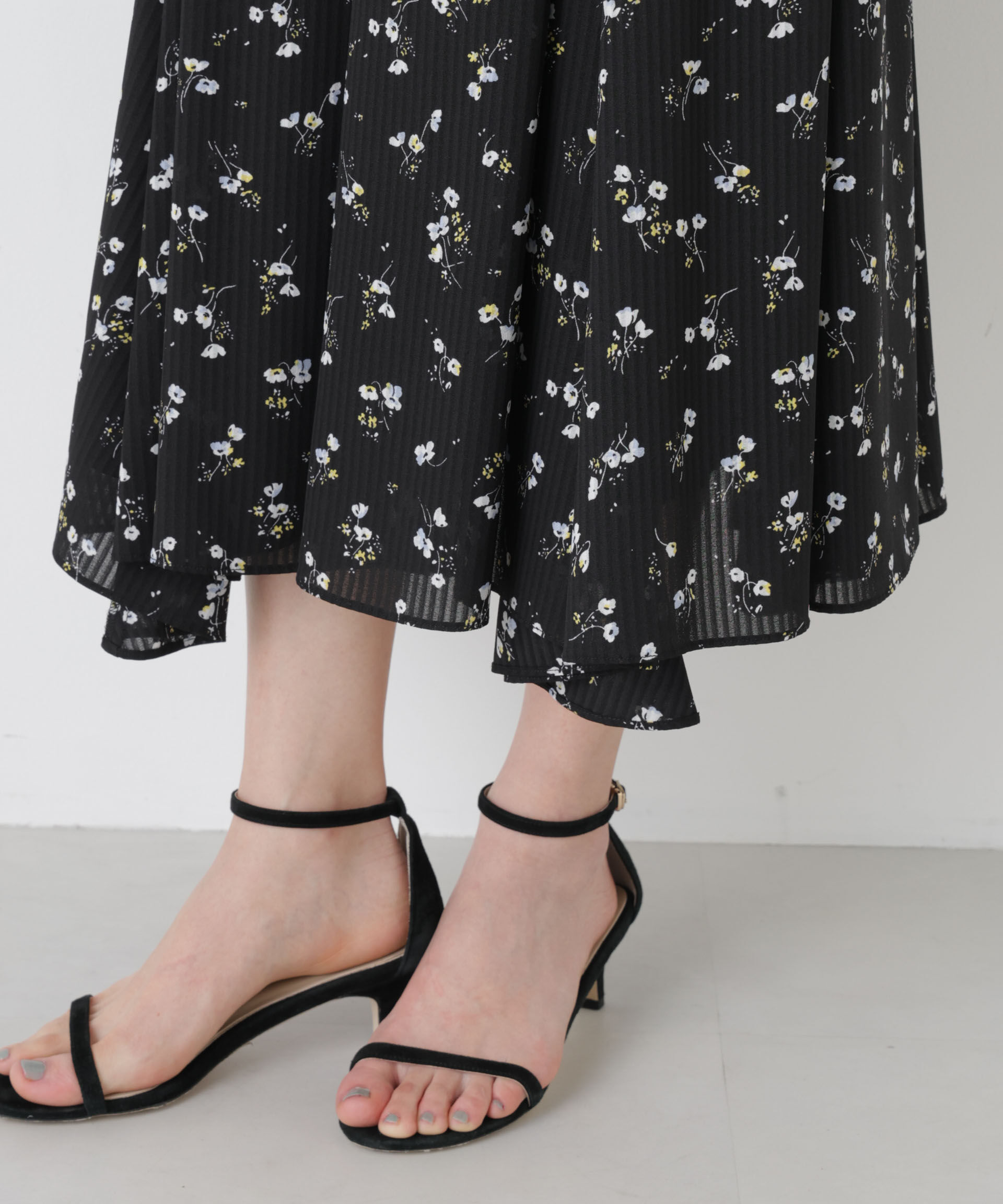 nano･universe「フラワープリントイレヘムタックフレアスカート(セットアップ可)」|スカート|