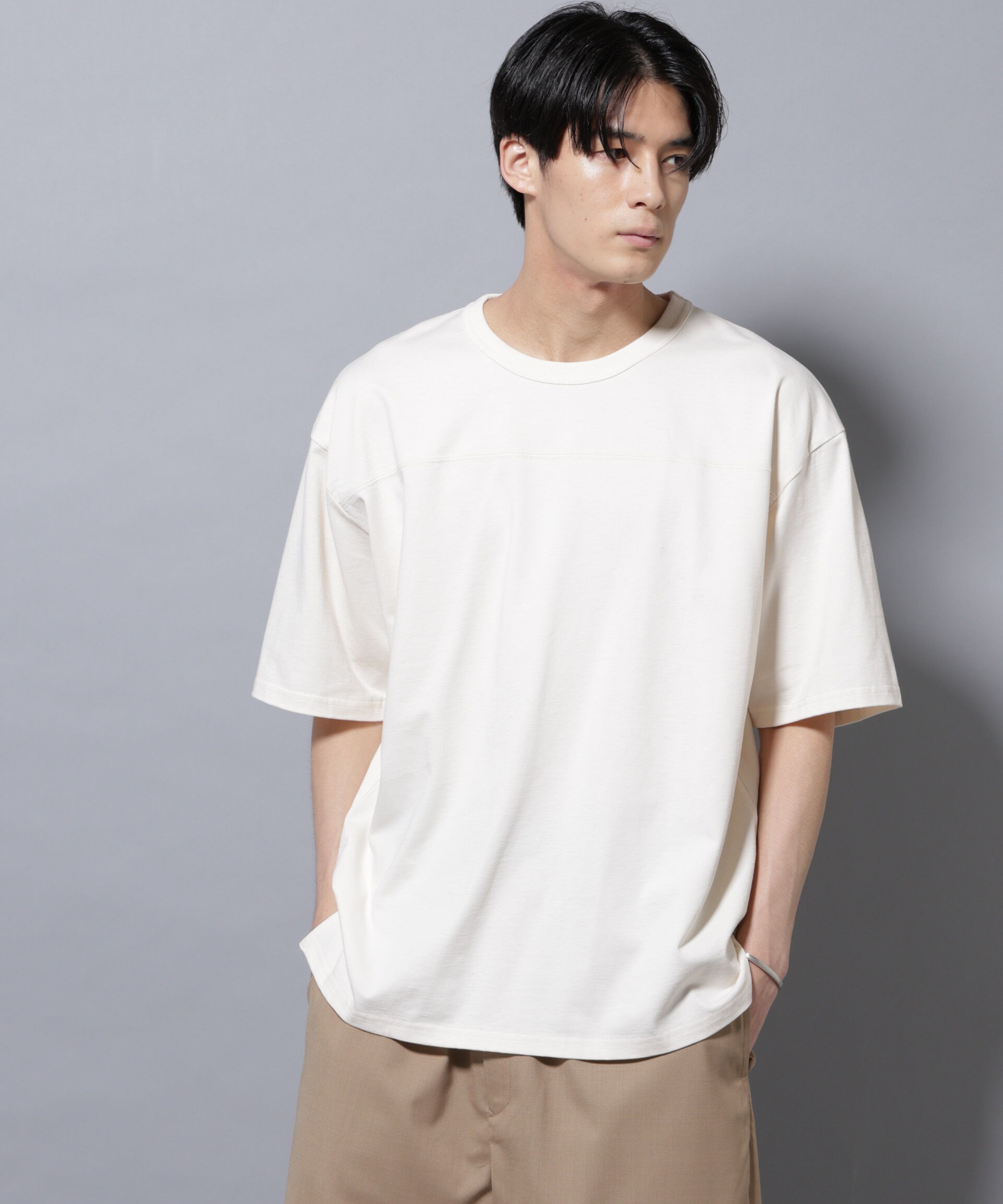 nano･universe「リラックスフットボールＴシャツ 半袖」|Tシャツ・カットソー|