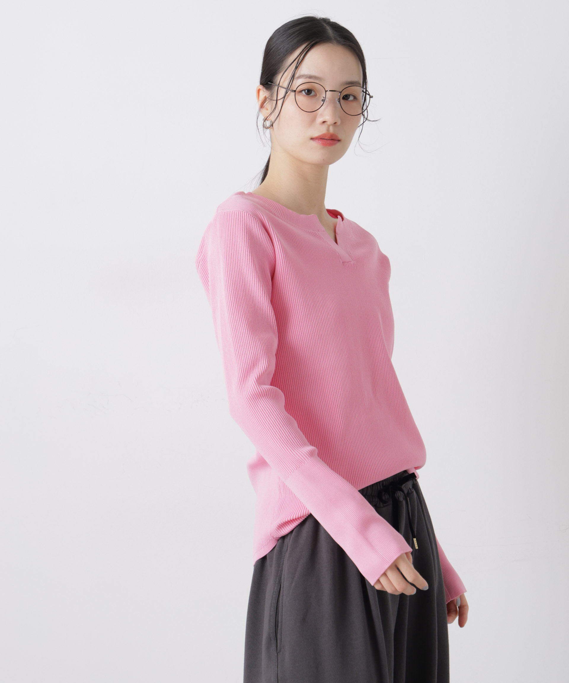 nano･universe「洗濯機洗い可スポンディッシュニット前後2wayトップス」|ニット・セーター|