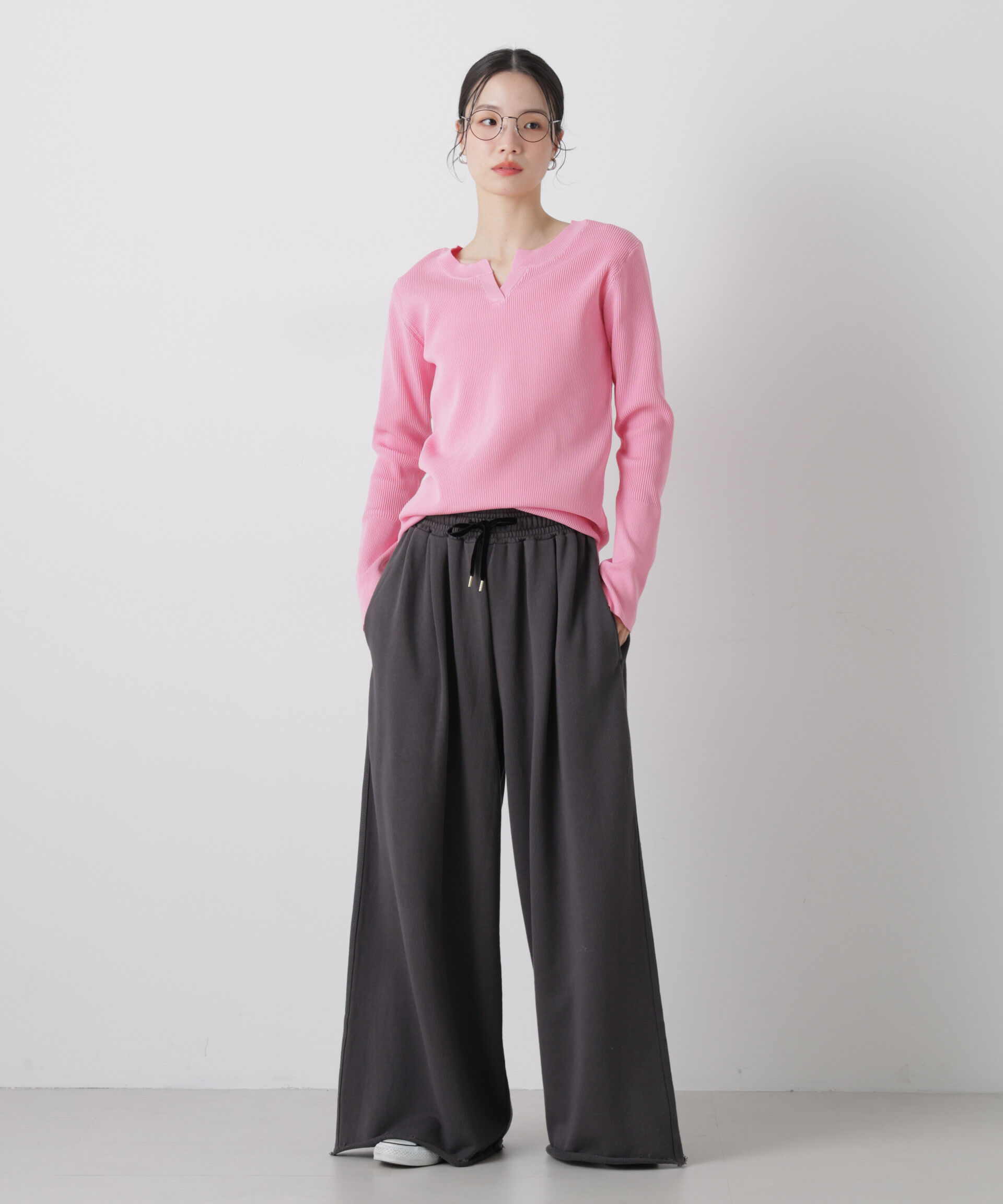 nano･universe「洗濯機洗い可スポンディッシュニット前後2wayトップス」|ニット・セーター|