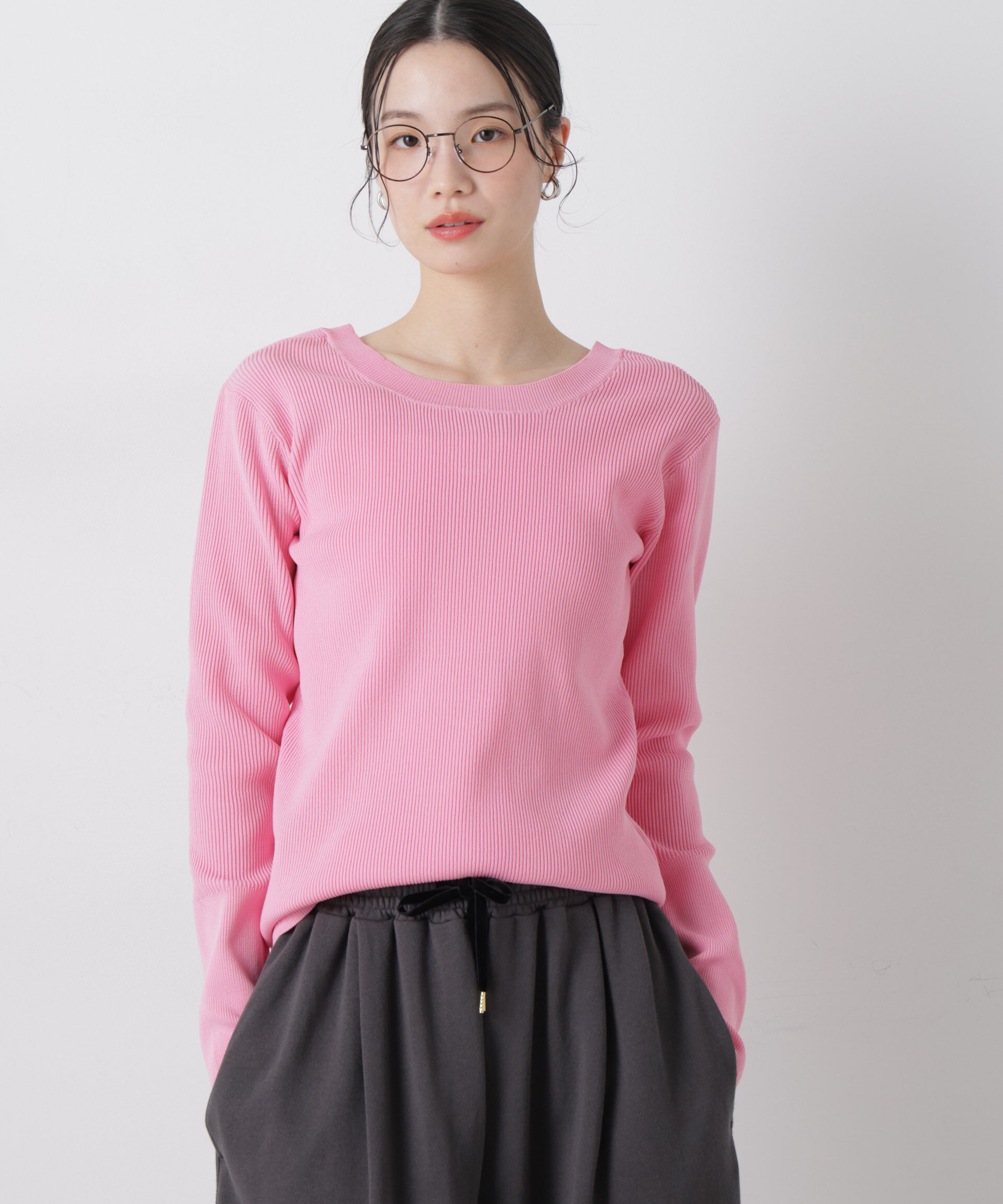 nano･universe「洗濯機洗い可スポンディッシュニット前後2wayトップス」|ニット・セーター|