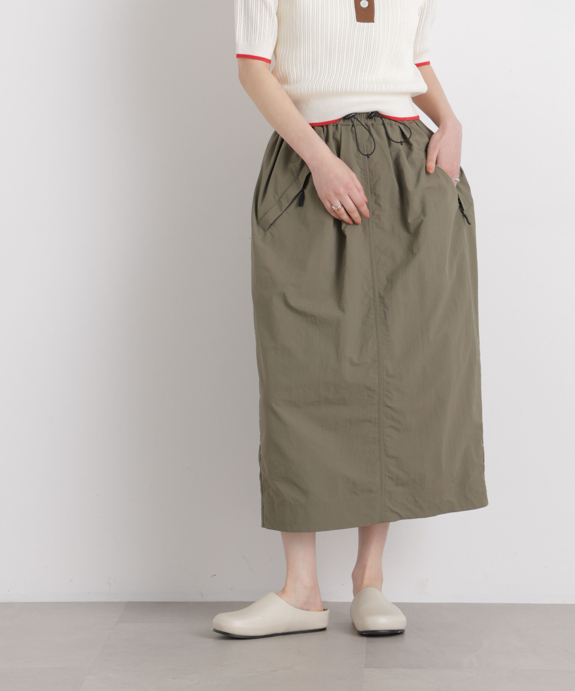 nano･universe「ギャザージップミディスカート」|スカート|