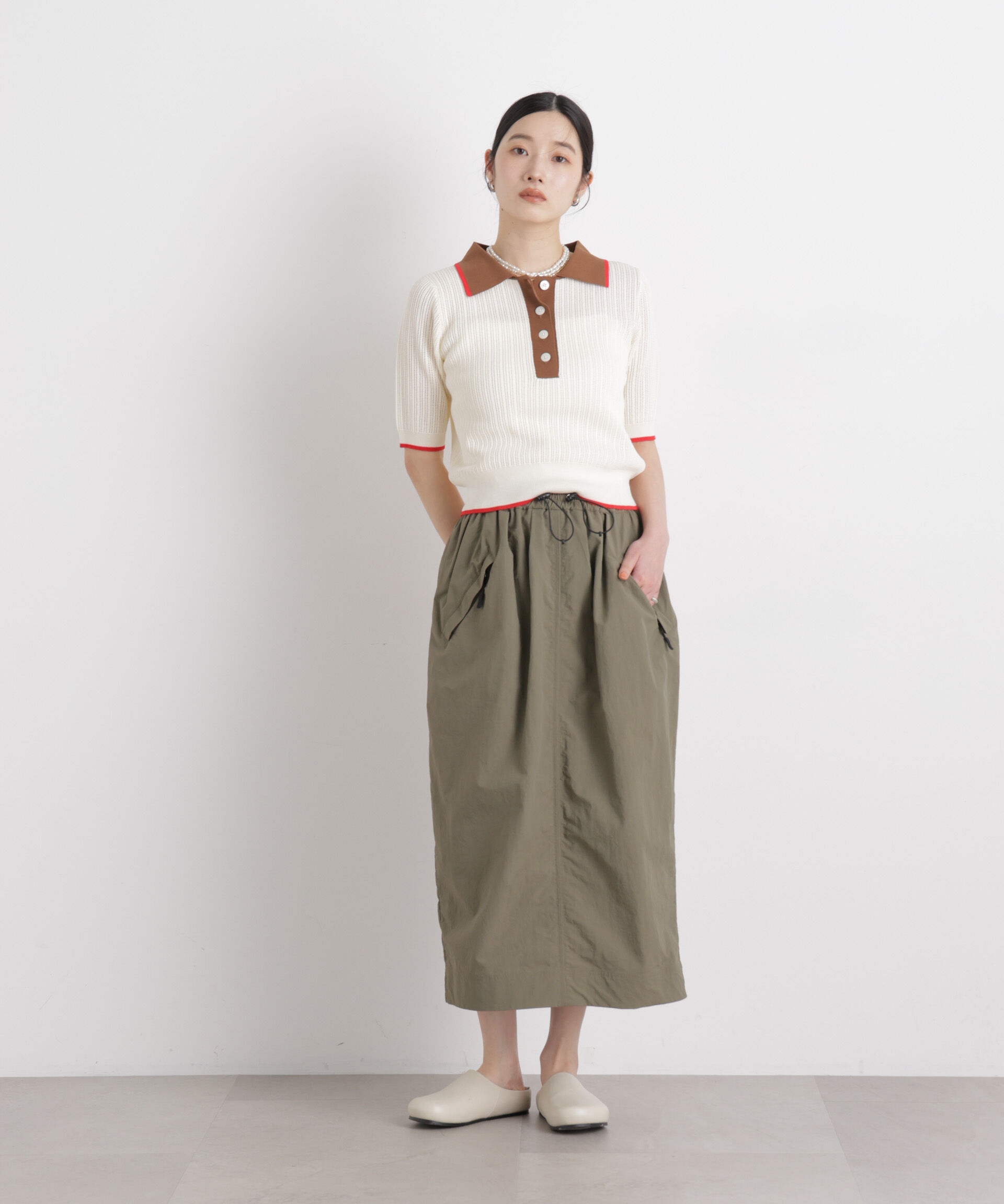 nano･universe「ギャザージップミディスカート」|スカート|