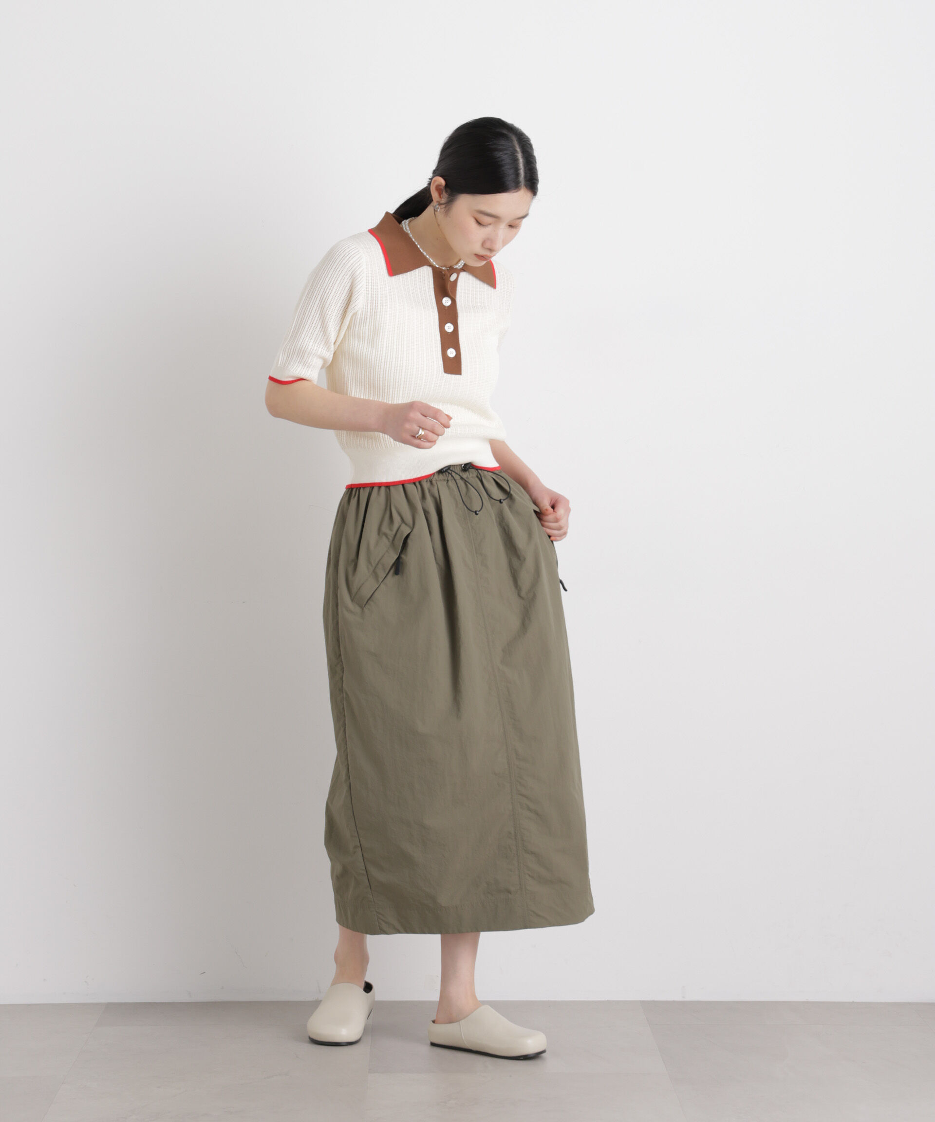 nano･universe「ギャザージップミディスカート」|スカート|