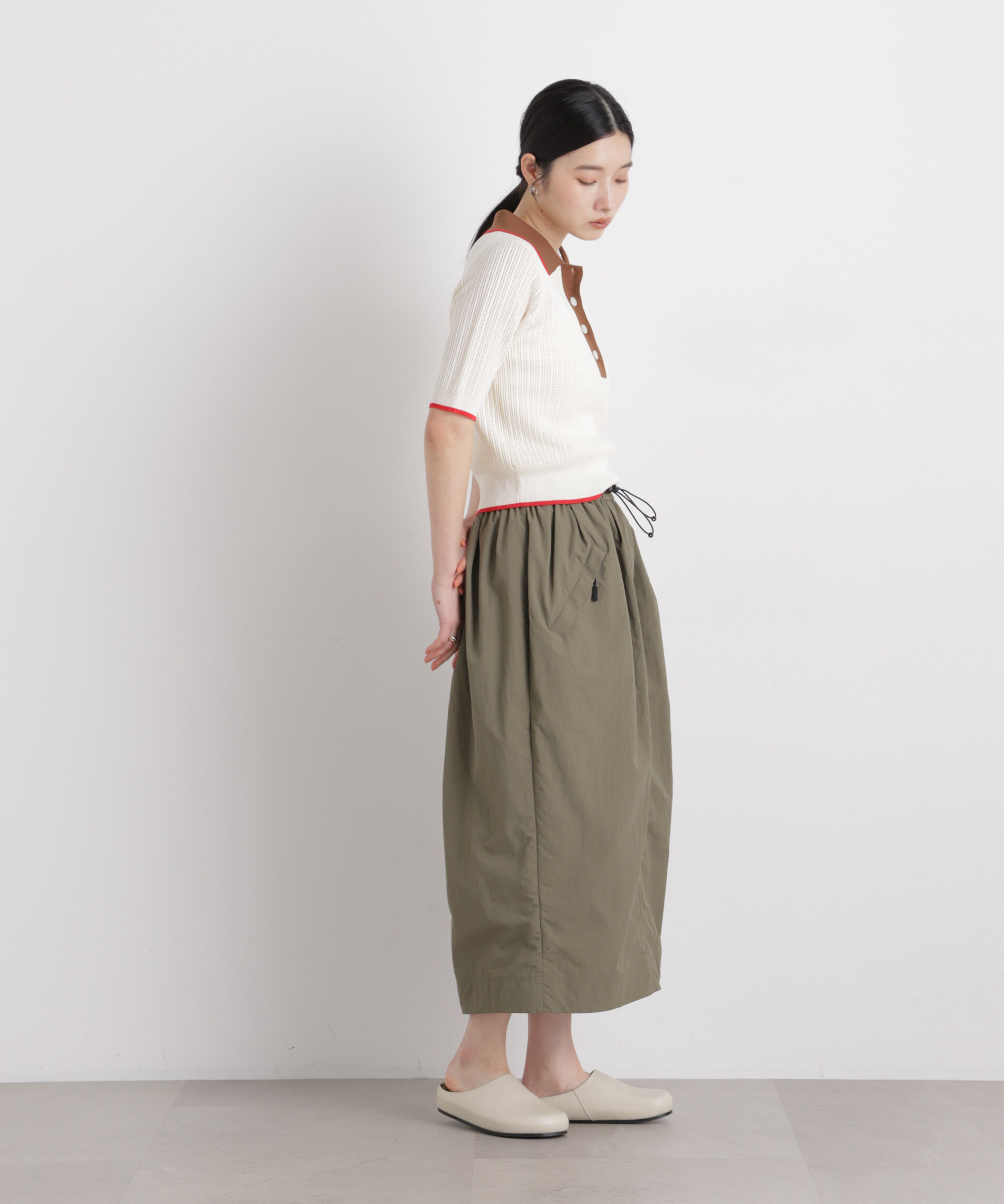 nano･universe「ギャザージップミディスカート」|スカート|