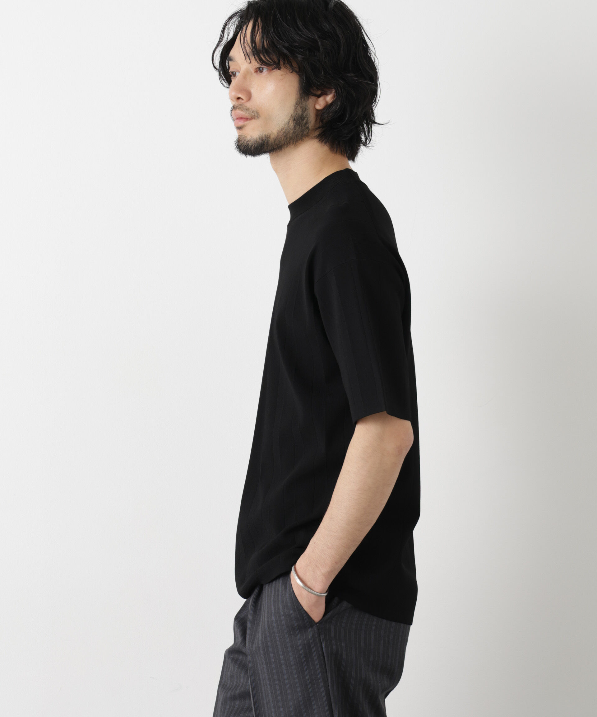 nano･universe「｢ASSEMBLANC｣ 針抜きクルーネックニット」|ニット・セーター|