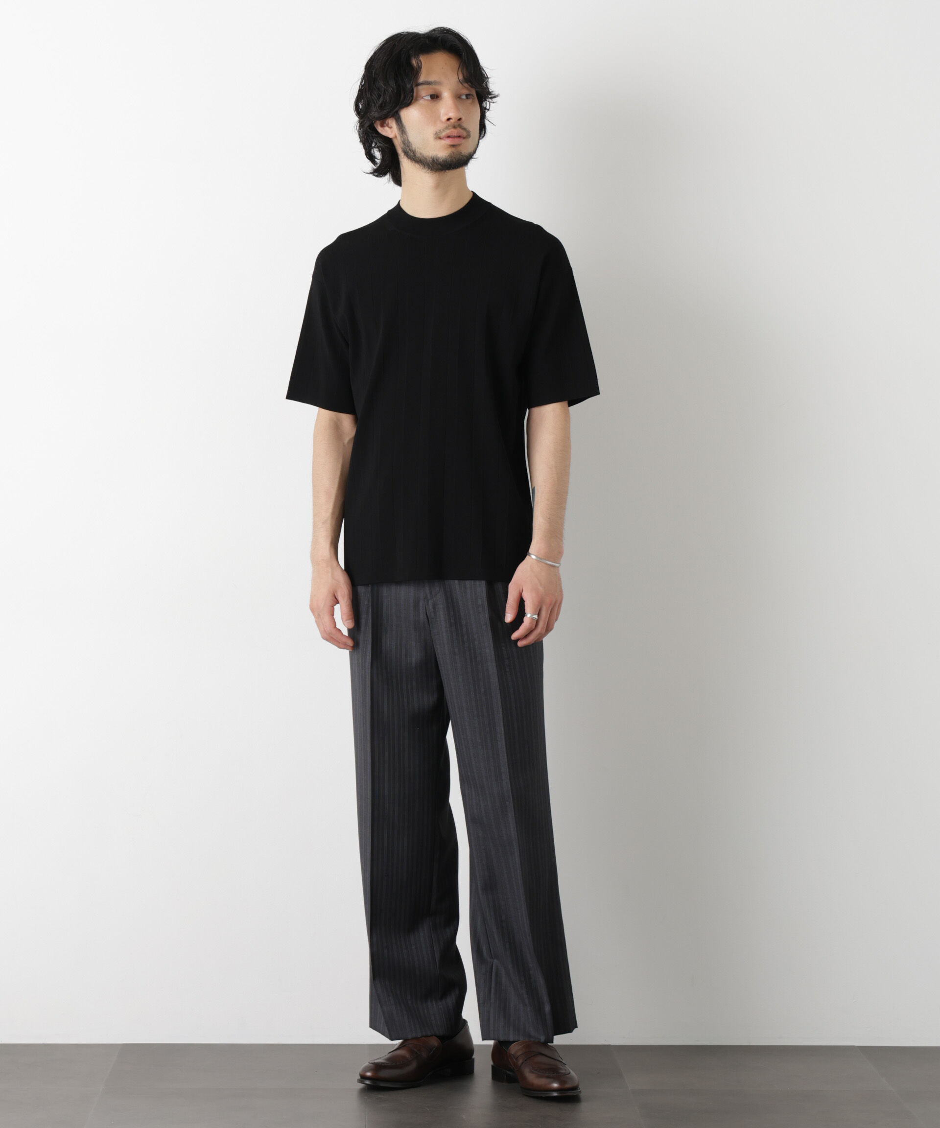 nano･universe「｢ASSEMBLANC｣ 針抜きクルーネックニット」|ニット・セーター|