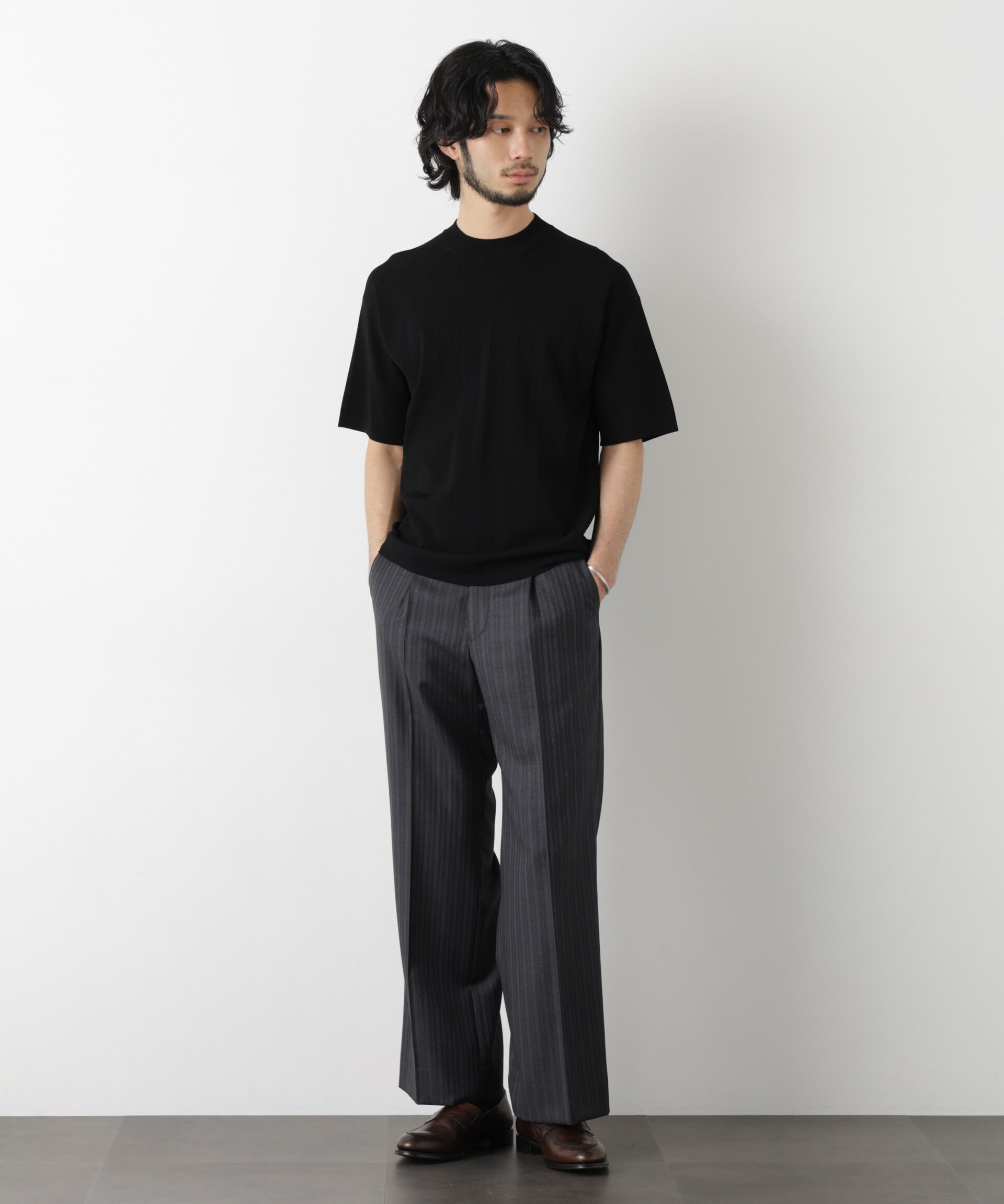 nano･universe「｢ASSEMBLANC｣ 針抜きクルーネックニット」|ニット・セーター|