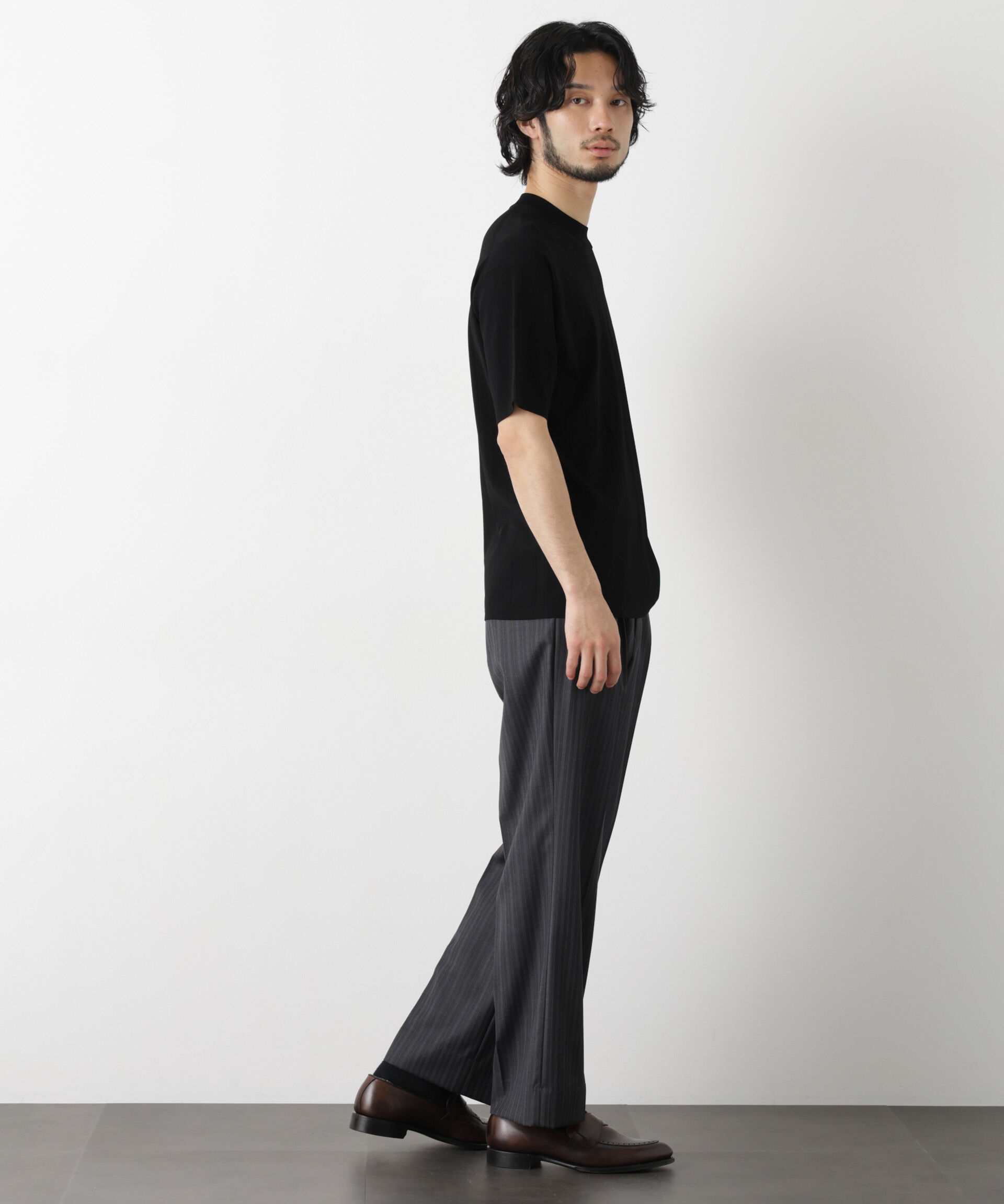 nano･universe「｢ASSEMBLANC｣ 針抜きクルーネックニット」|ニット・セーター|