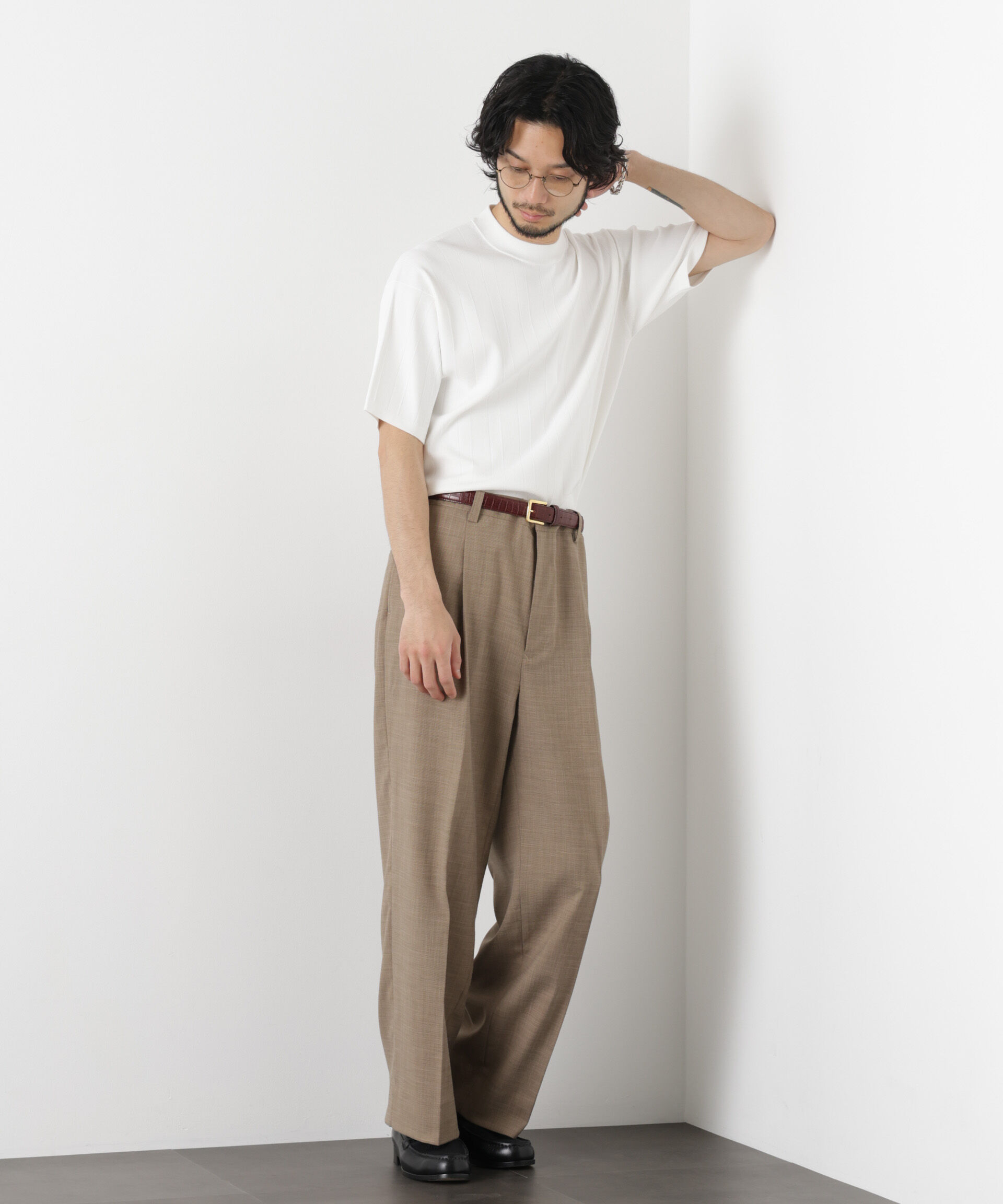 nano･universe「｢ASSEMBLANC｣ 針抜きクルーネックニット」|ニット・セーター|