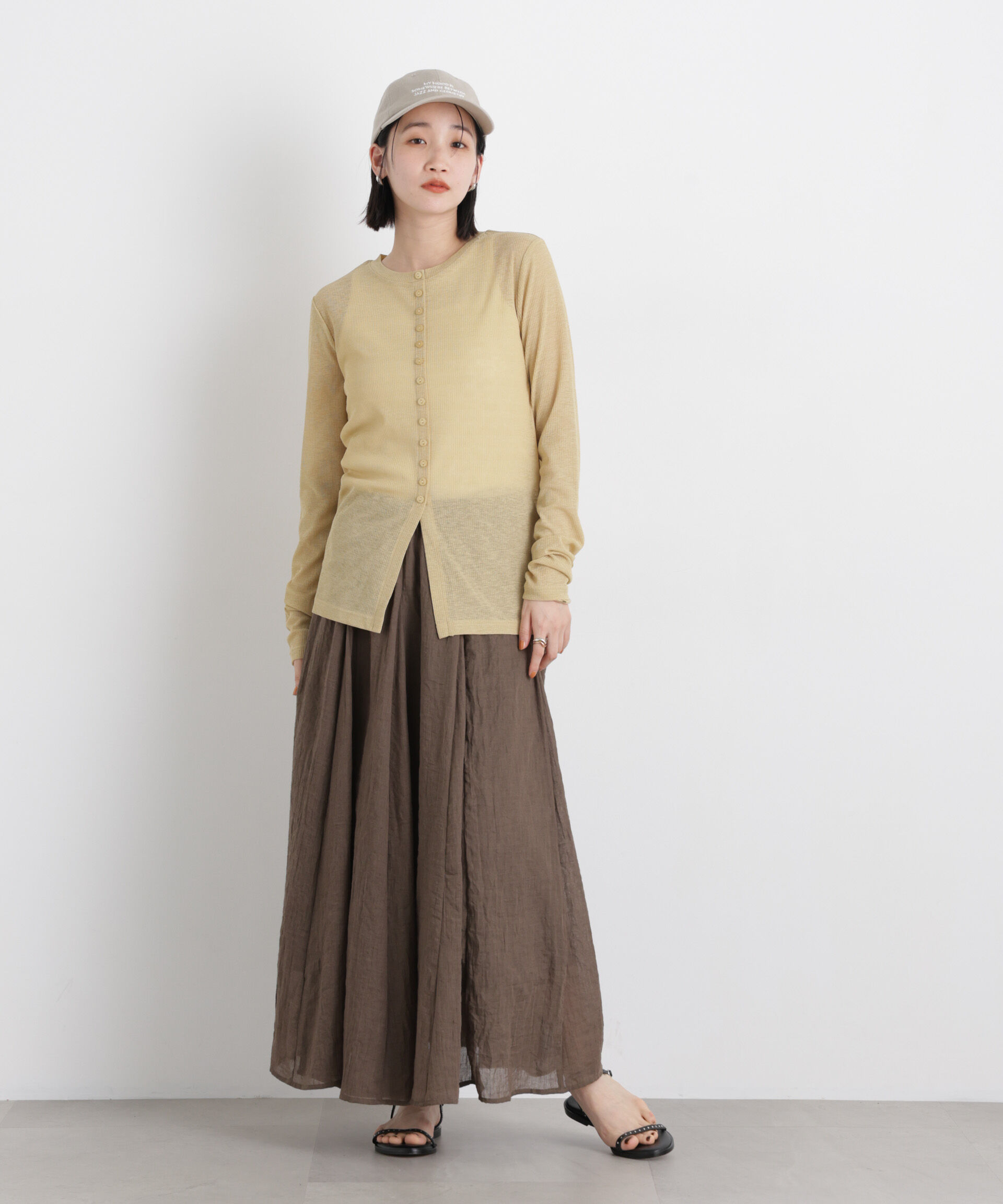 nano･universe「シアーリブカットソー多ボタンデザイントップス」|Tシャツ・カットソー|