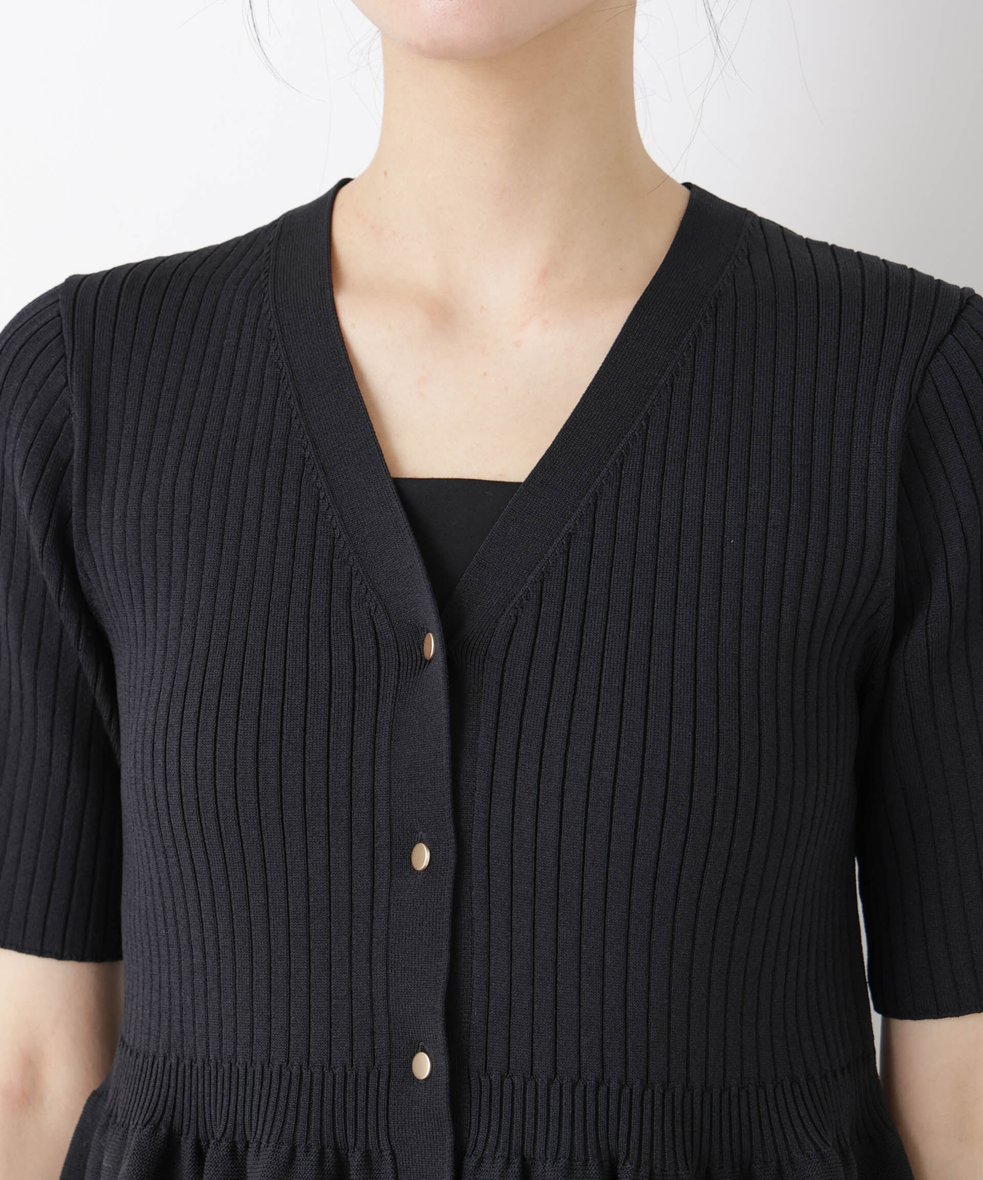 nano･universe「SUMMER VEIL KNIT ペプラムニットカーディガン」|ニット・セーター|