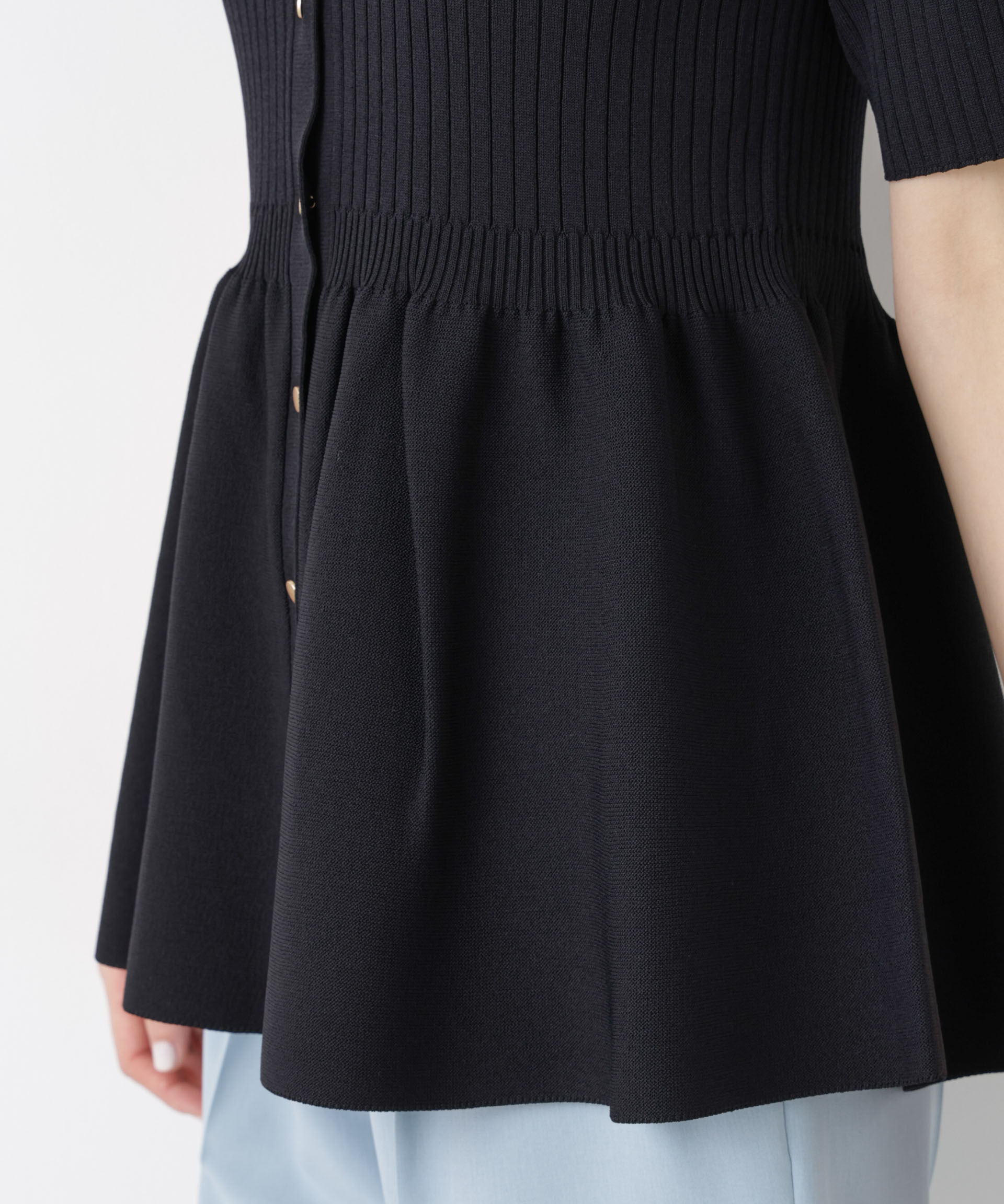 nano･universe「SUMMER VEIL KNIT ペプラムニットカーディガン」|ニット・セーター|