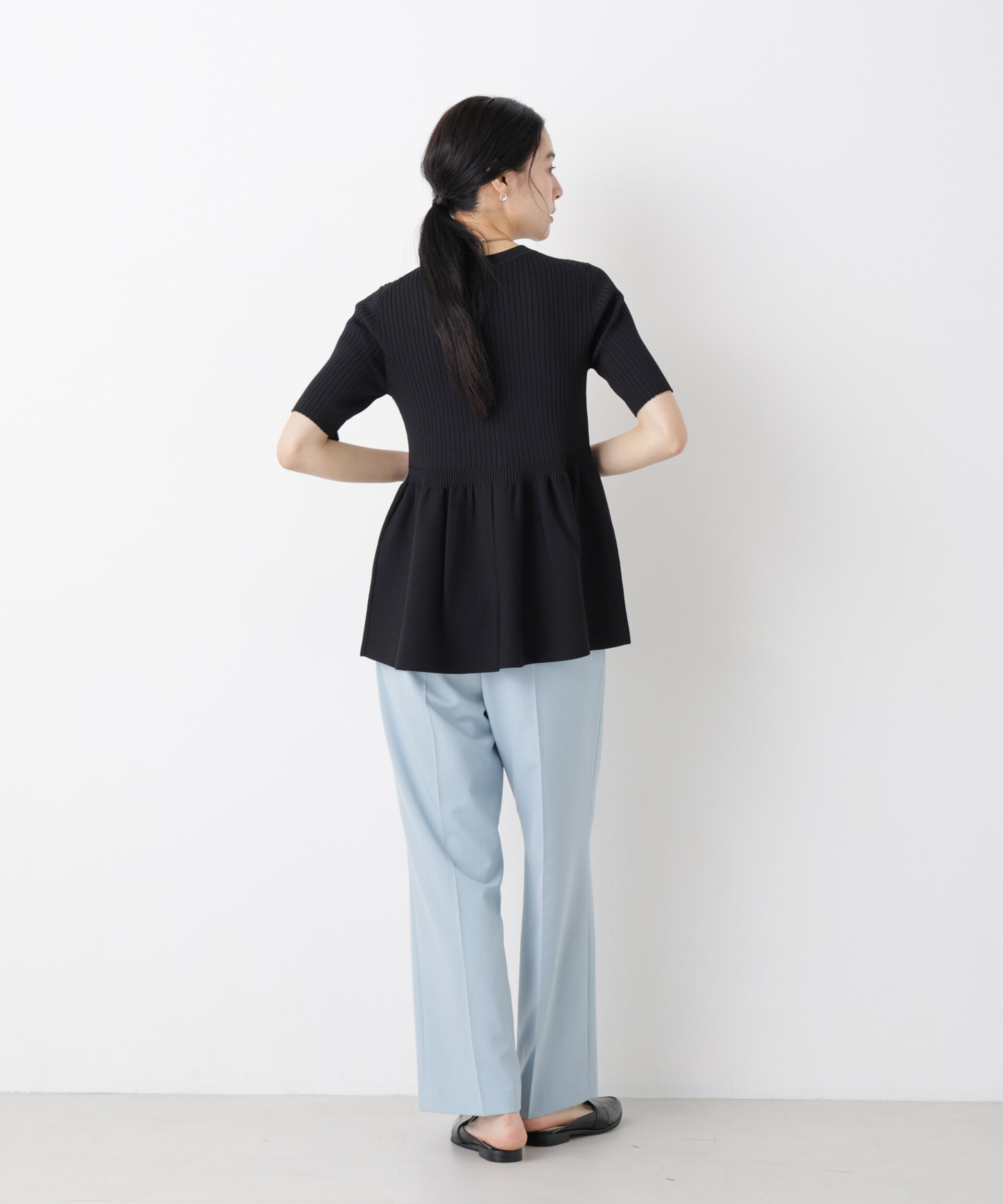 nano･universe「SUMMER VEIL KNIT ペプラムニットカーディガン」|ニット・セーター|