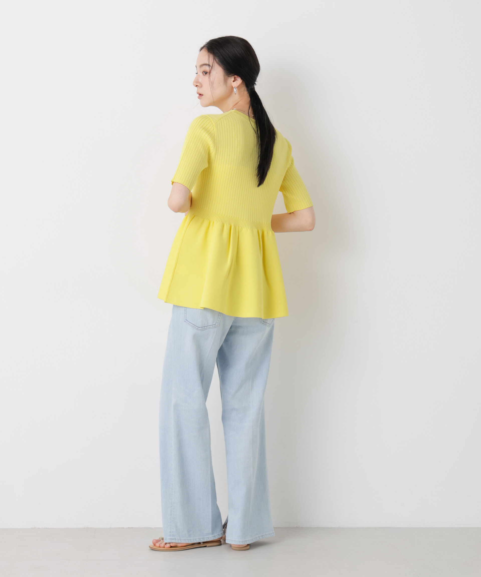 nano･universe「SUMMER VEIL KNIT ペプラムニットカーディガン」|ニット・セーター|