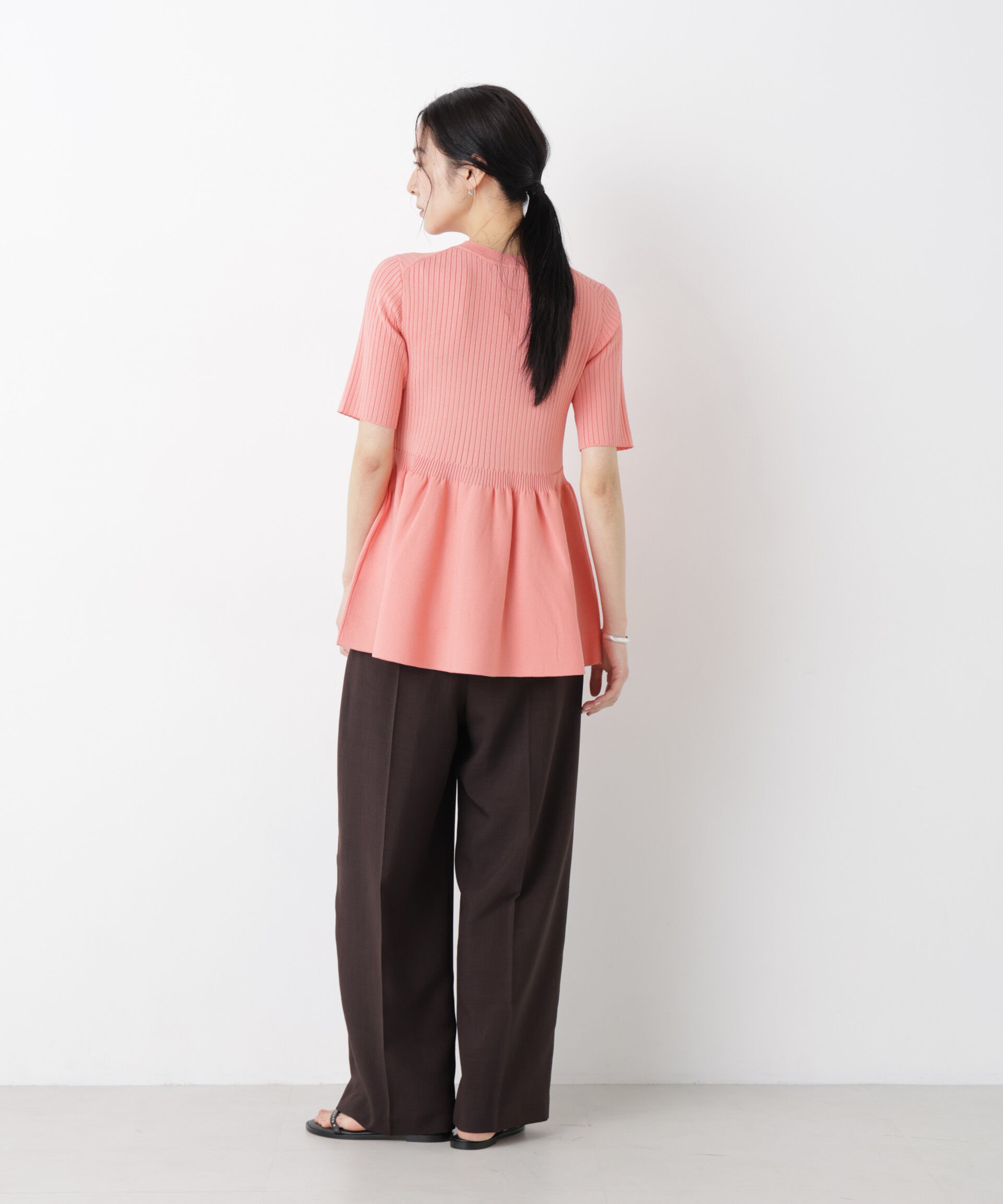 nano･universe「SUMMER VEIL KNIT ペプラムニットカーディガン」|ニット・セーター|