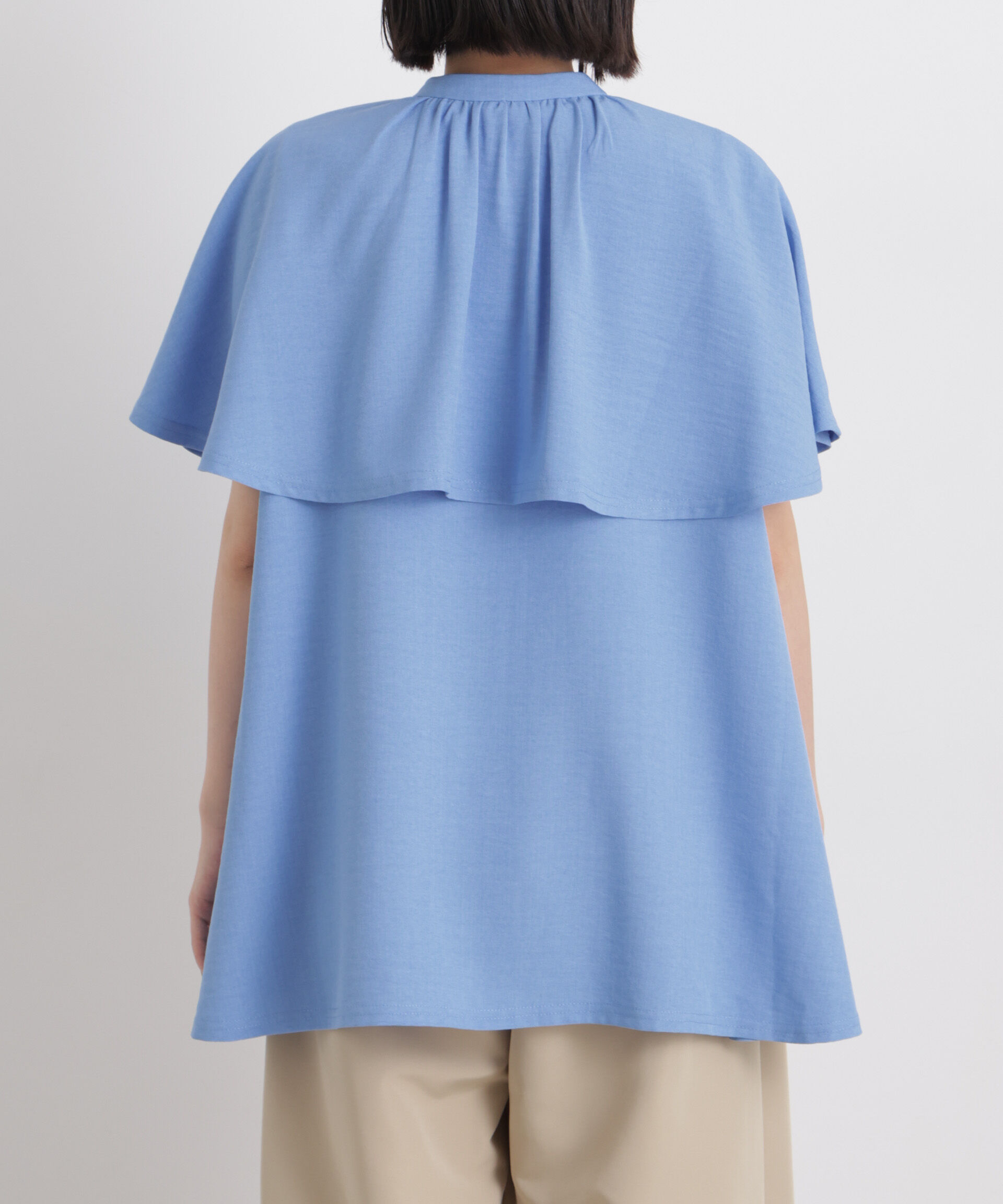 nano･universe「多機能リネンライクケープカラーセットデザインブラウス」|シャツ・ブラウス|