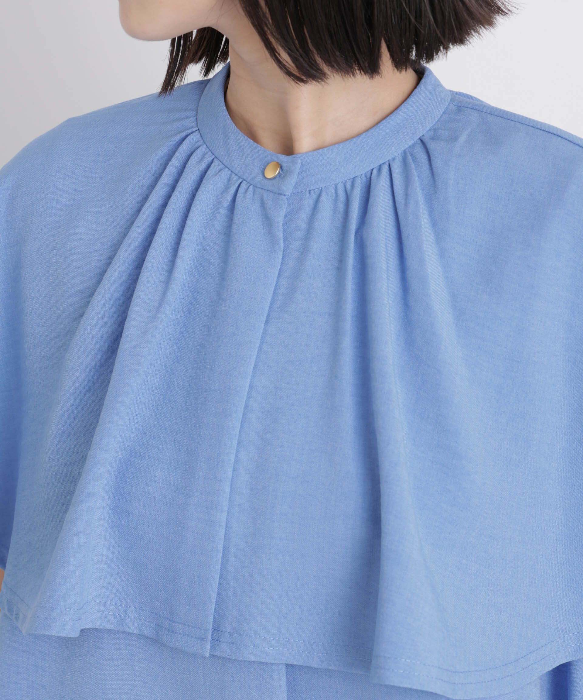 nano･universe「多機能リネンライクケープカラーセットデザインブラウス」|シャツ・ブラウス|