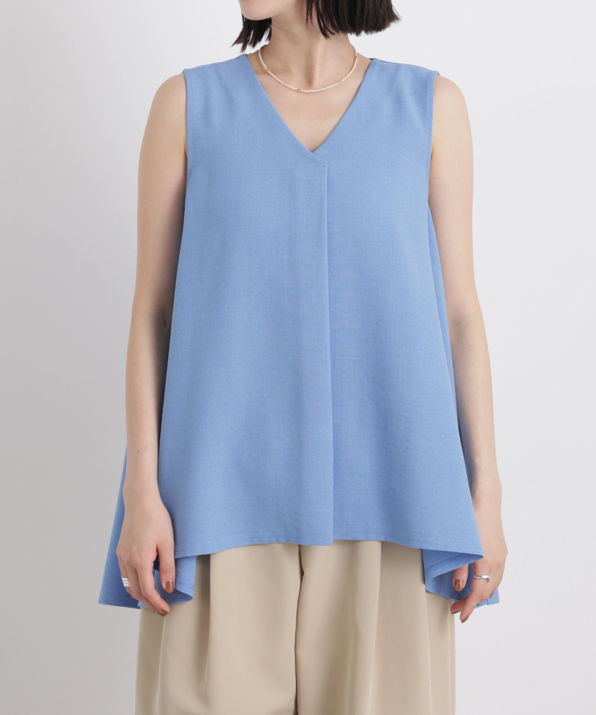 nano･universe「多機能リネンライクケープカラーセットデザインブラウス」|シャツ・ブラウス|