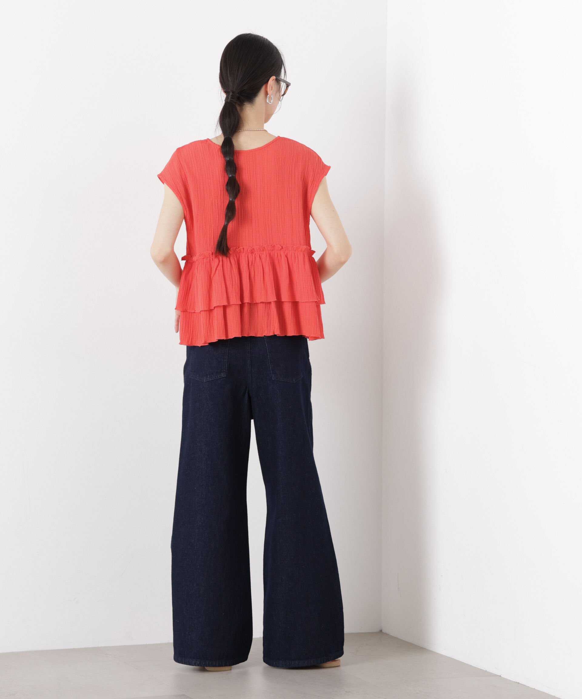 nano･universe「シャーリング楊柳ティアードフリルブラウス」|シャツ・ブラウス|