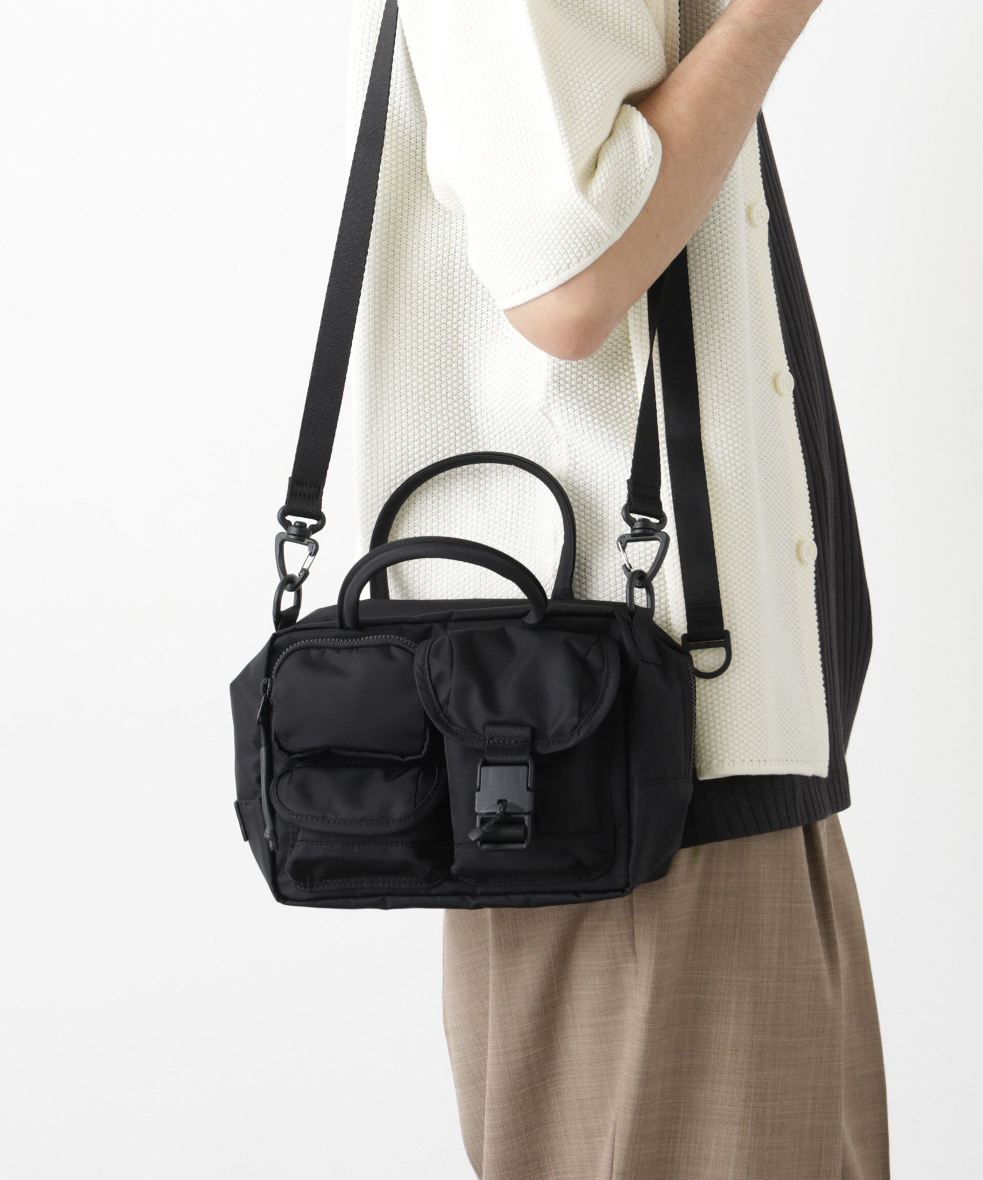 nano･universe「BAICYCLON by Bagjack/MULTH POCKET 2WAY BAG」|ショルダー・メッセンジャー|ブラック