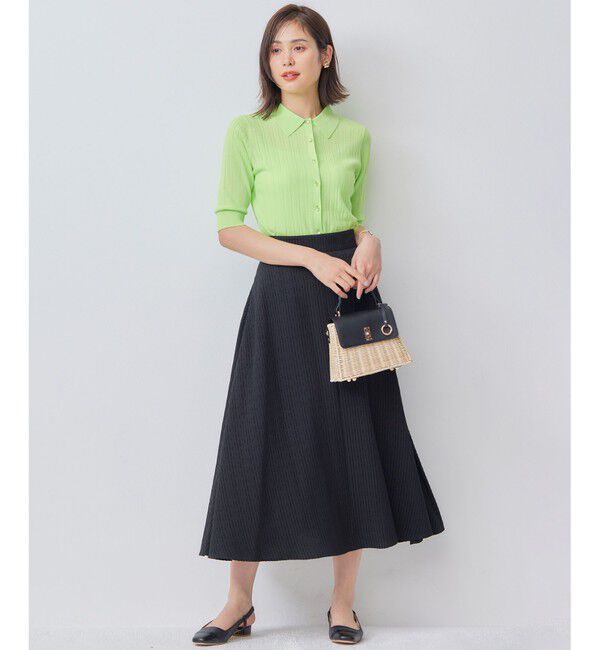 組曲「【WEB限定カラーあり】衿付きシアーニットポロ」|ニット・セーター|