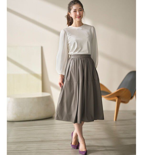 組曲「レザーライクライト タックギャザースカート」|スカート|